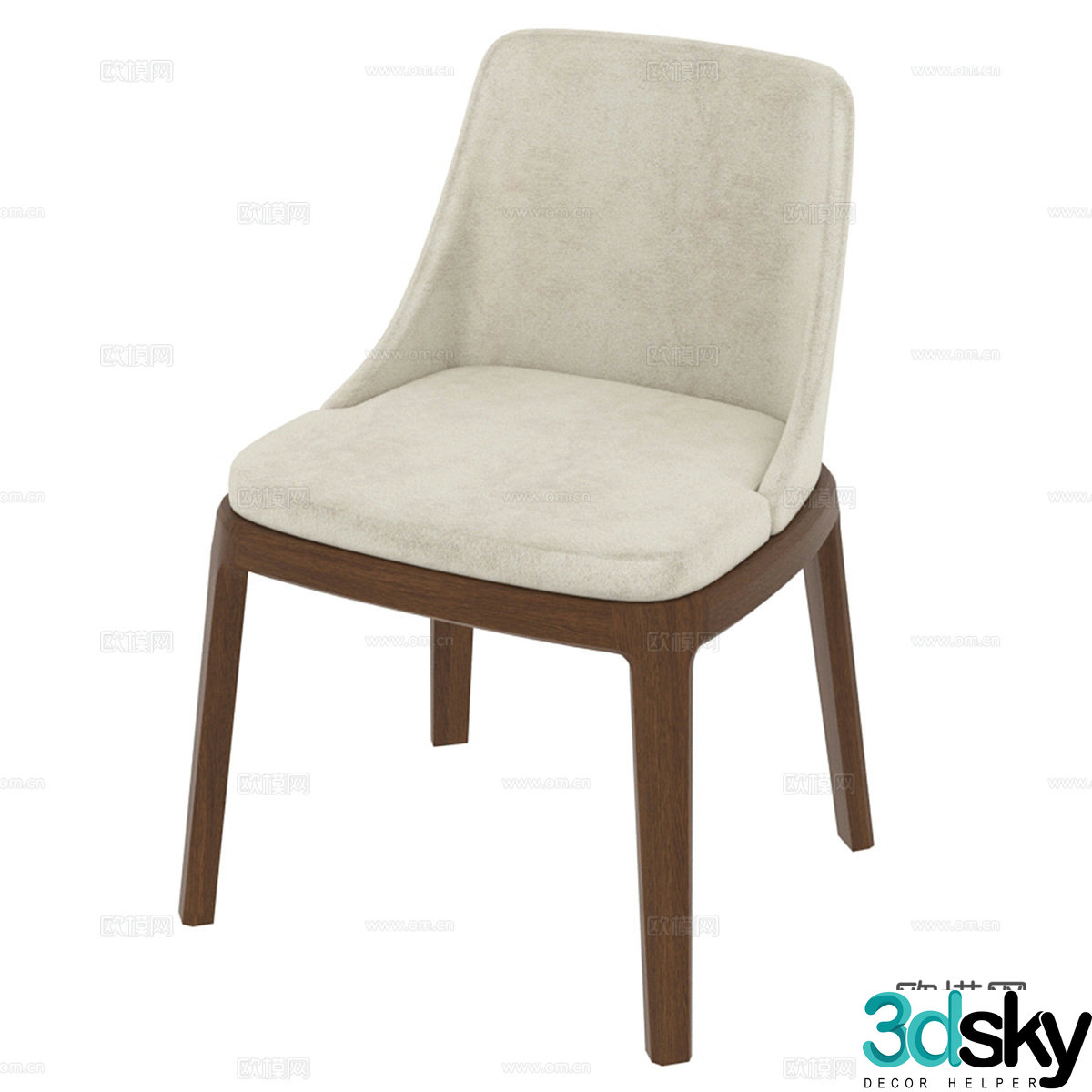 Nordic simple chair single chair simple chair casual chair stool 3d model