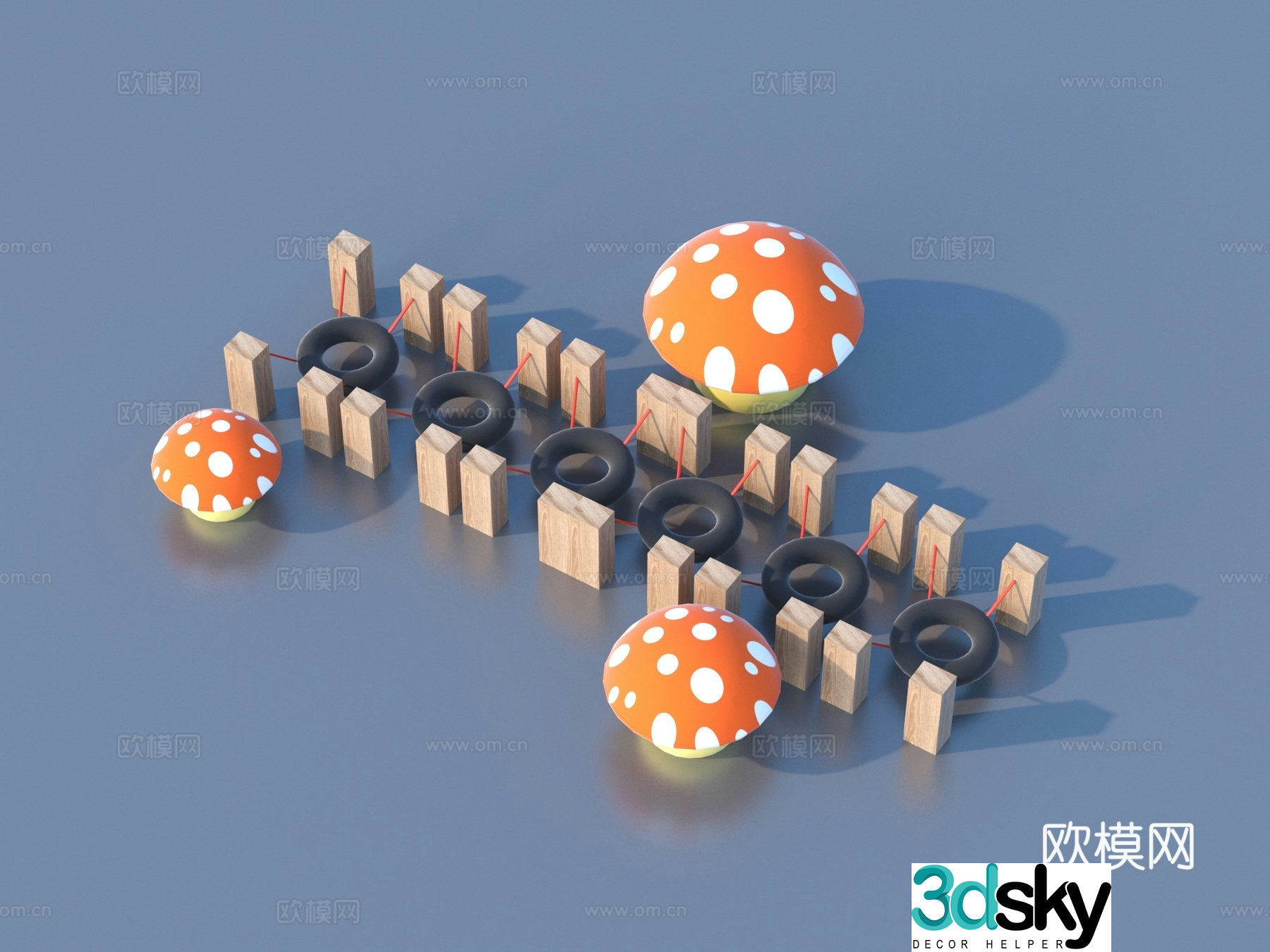 children's equipment amusement facilities kindergarten slide 3d model