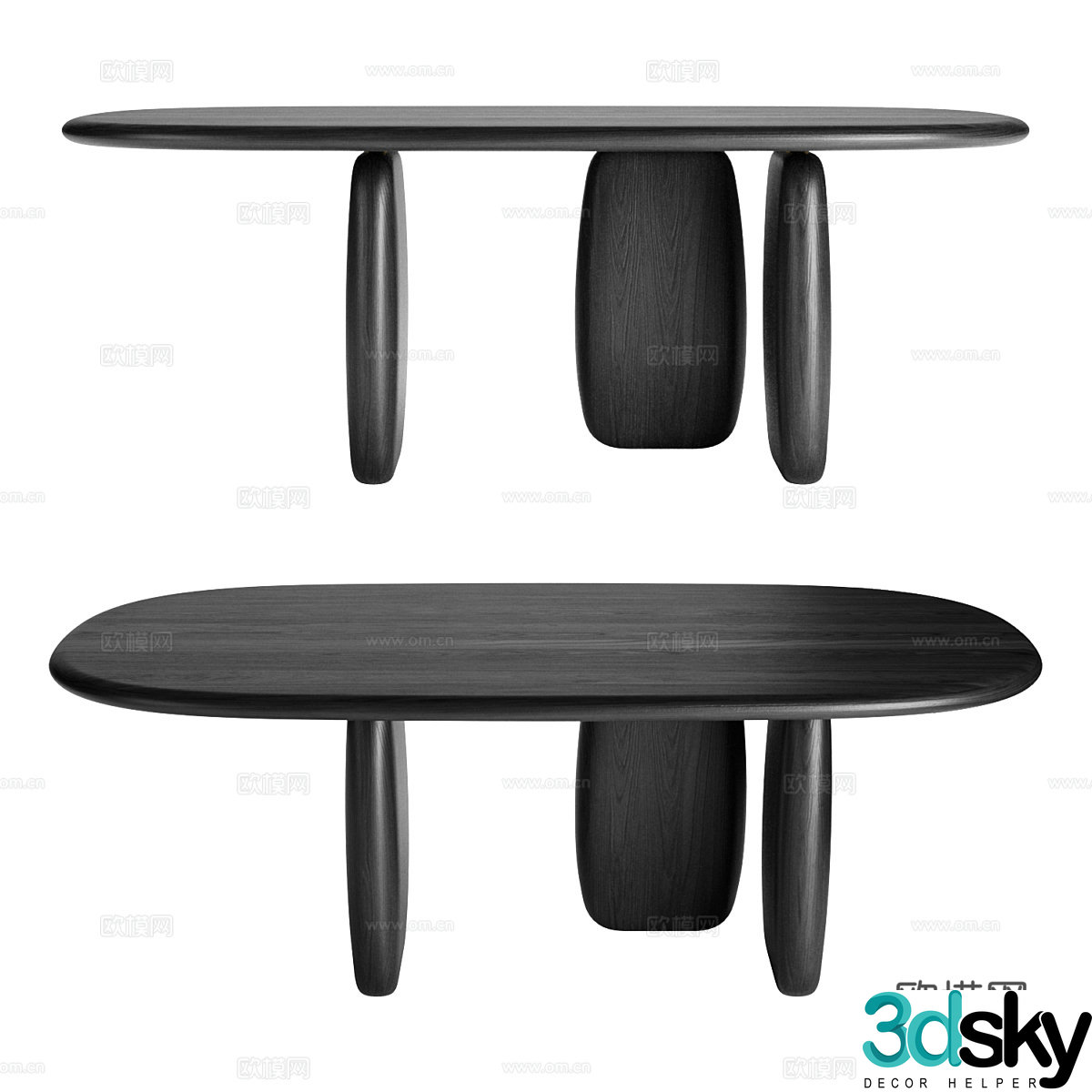 Modern Italian Atlas Dining Table 3D Model