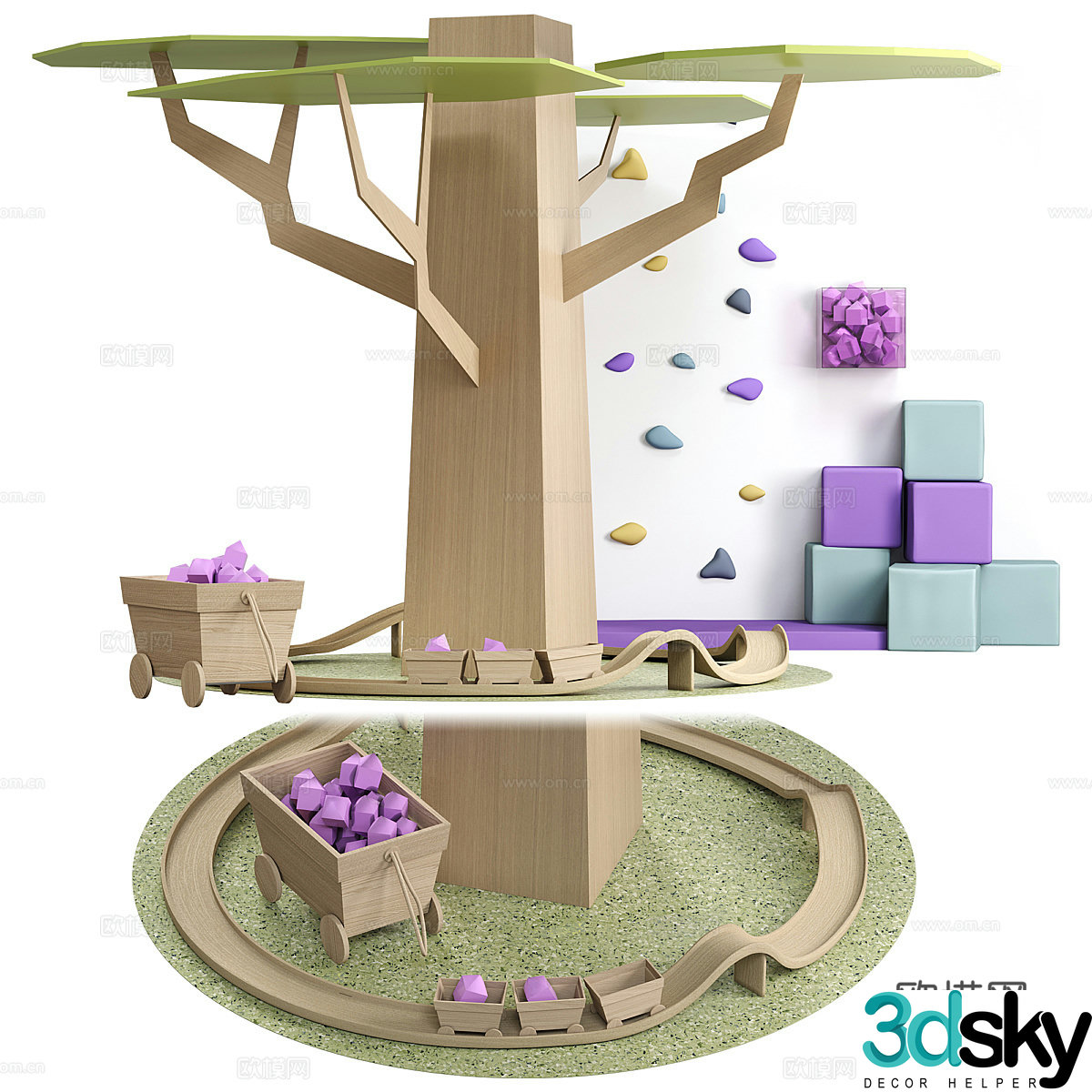 Modern children's play area 3d model