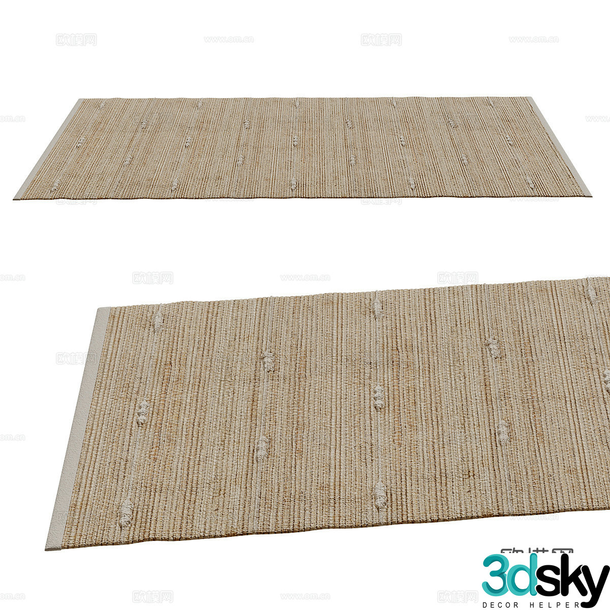 New Chinese style mimosa carpet 3D model