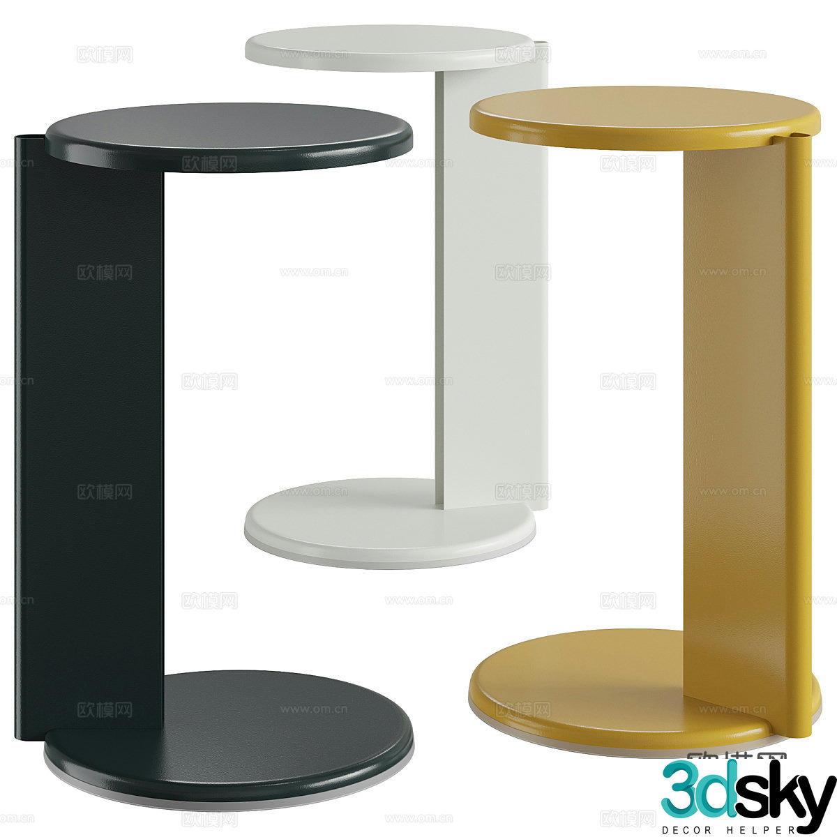 Modern Italian minimalist metal edge 3D model
