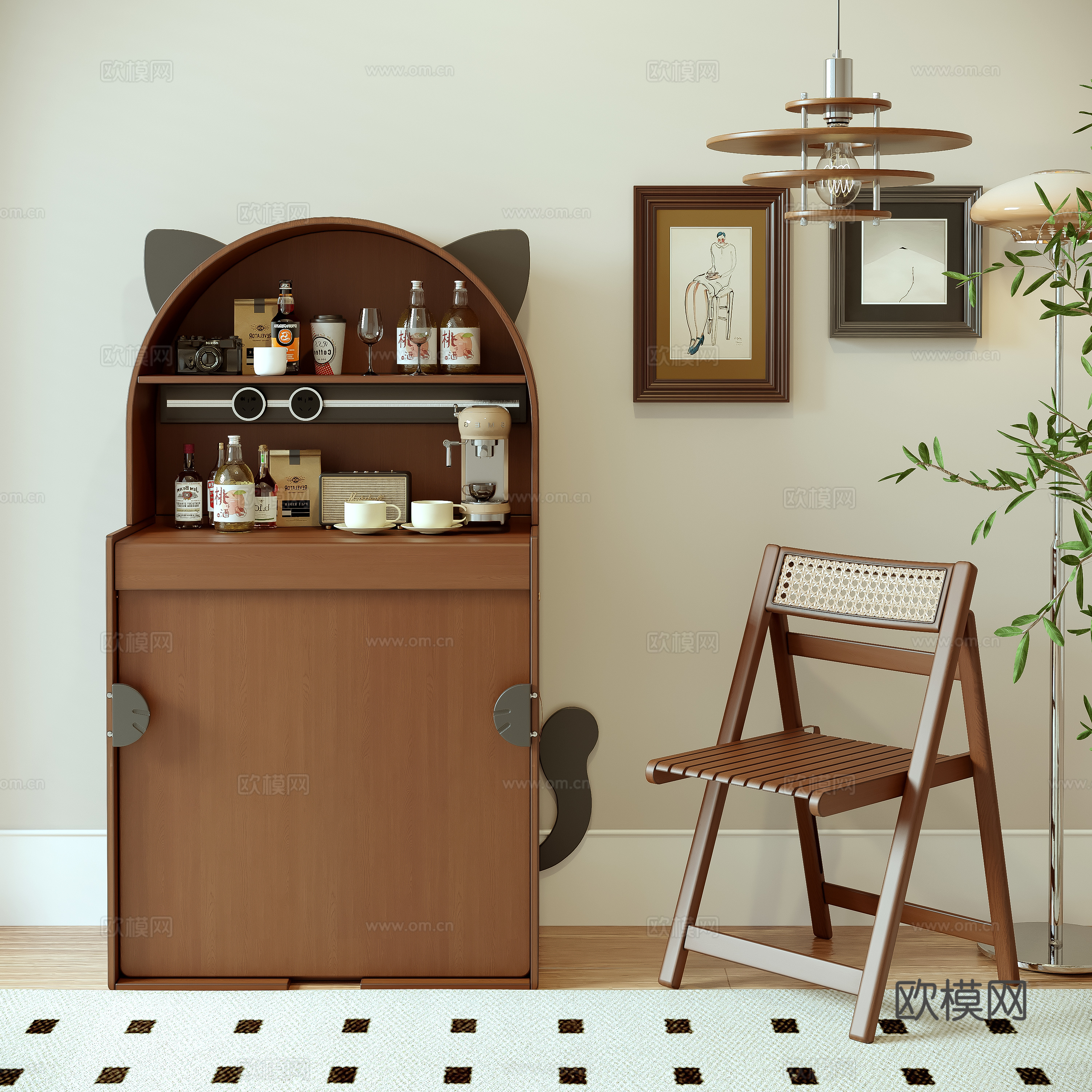 Modern dining chair combination 3D model