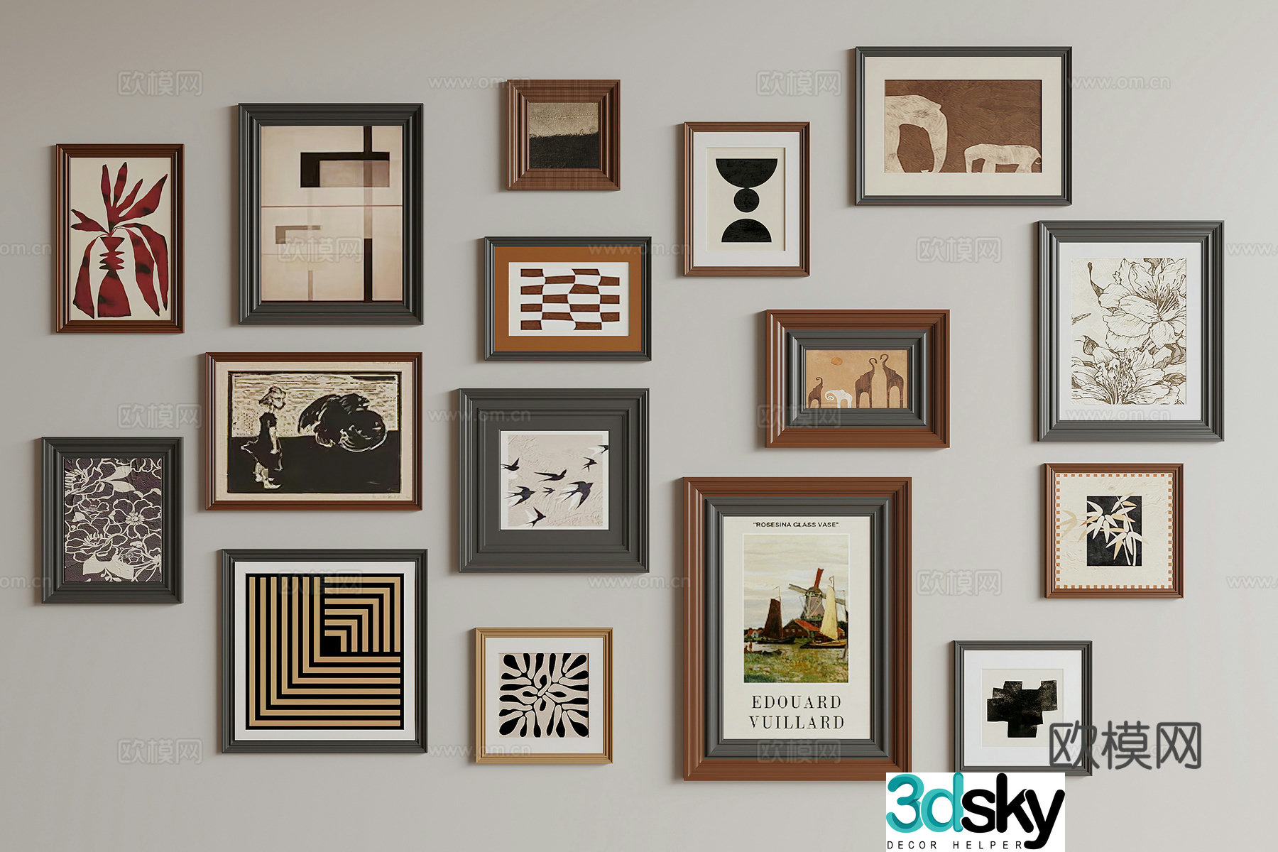 French medieval style hang painting 3D model