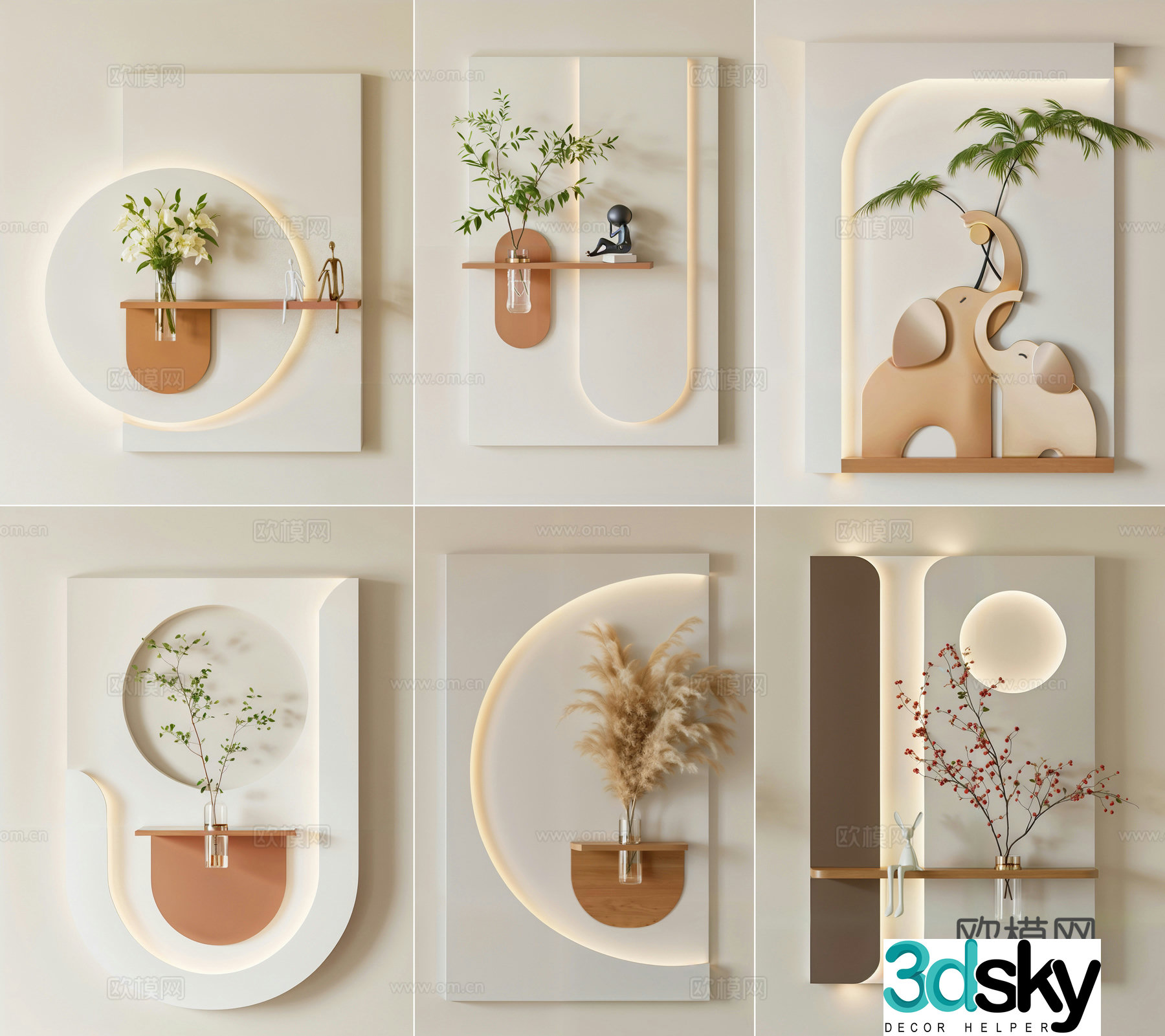 Modern entrance decorative paintings wall decorations pendants 3D model