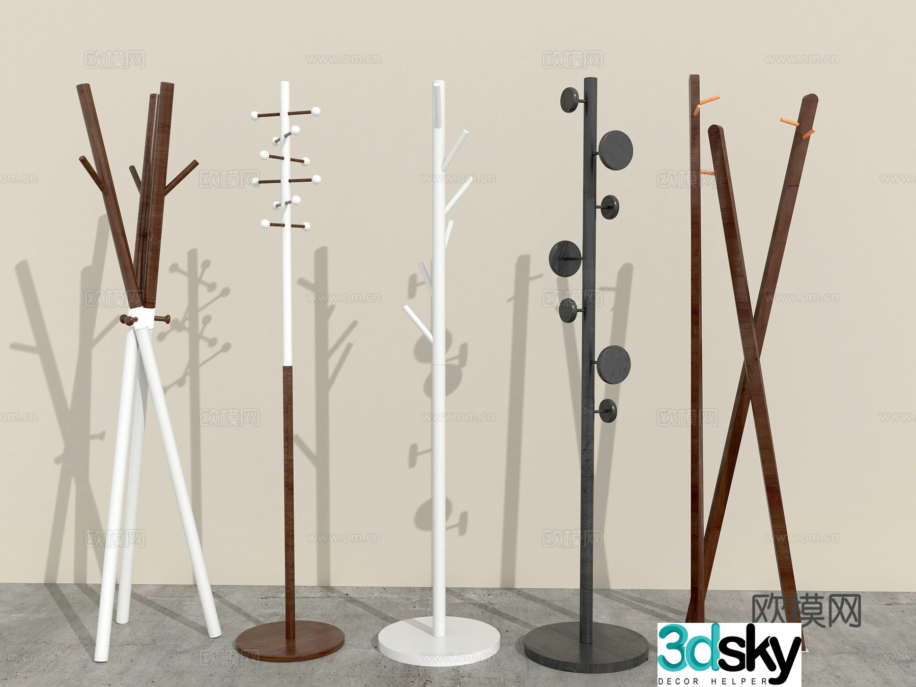 Clothes hanger hanger storage rack 3d model