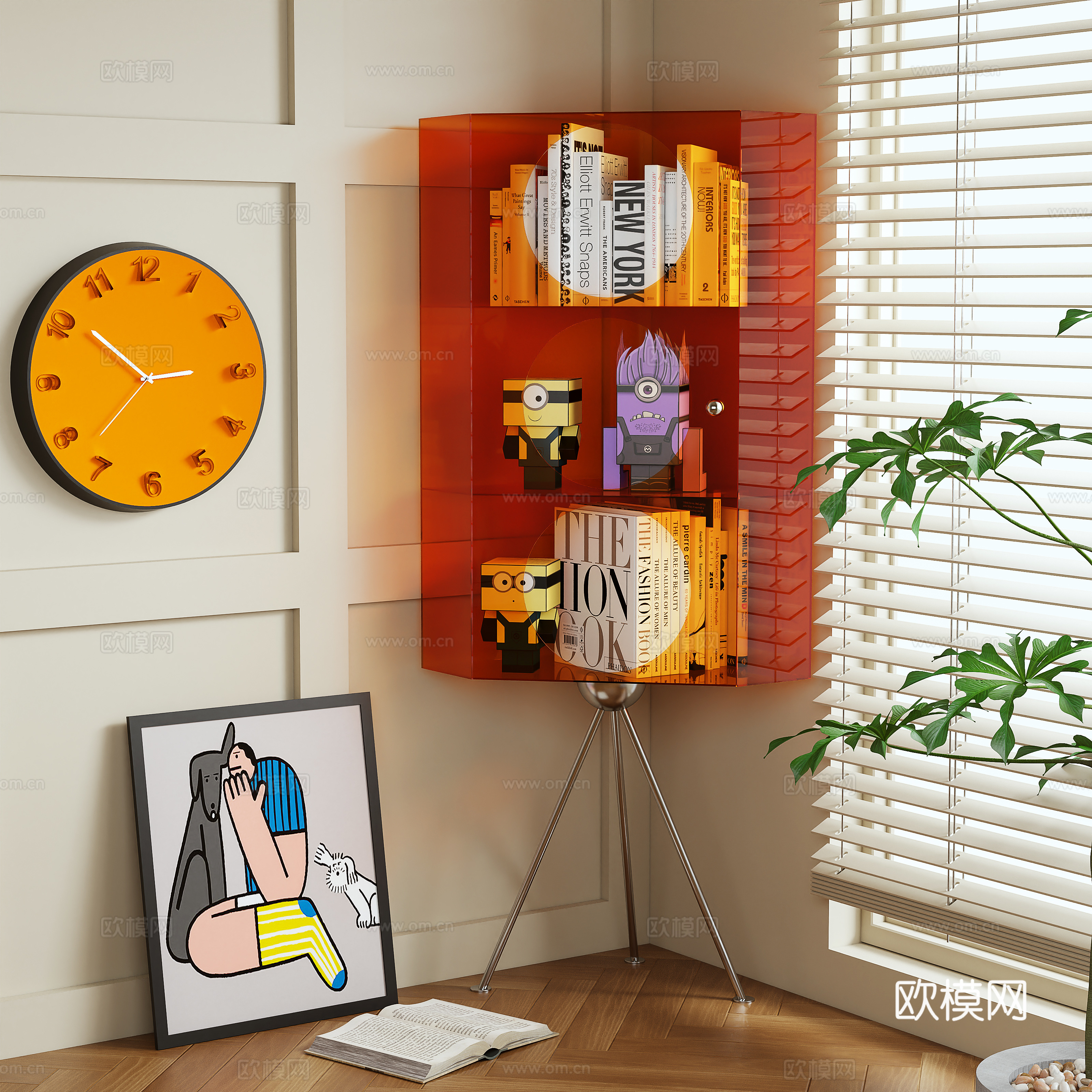 Modern cabinet side cabinet acrylic cabinet 3d model