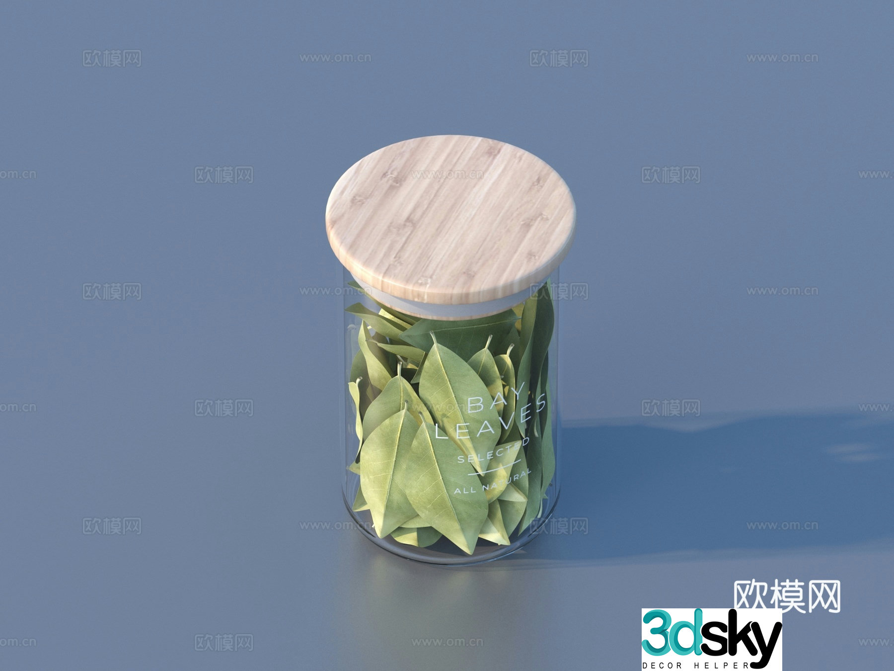 Herbs Chinese medicine glass jar 3D model