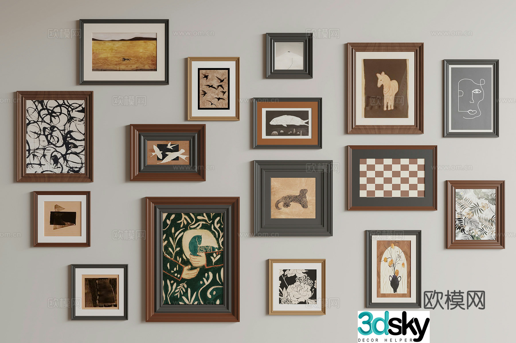 French medieval style hang painting 3D model
