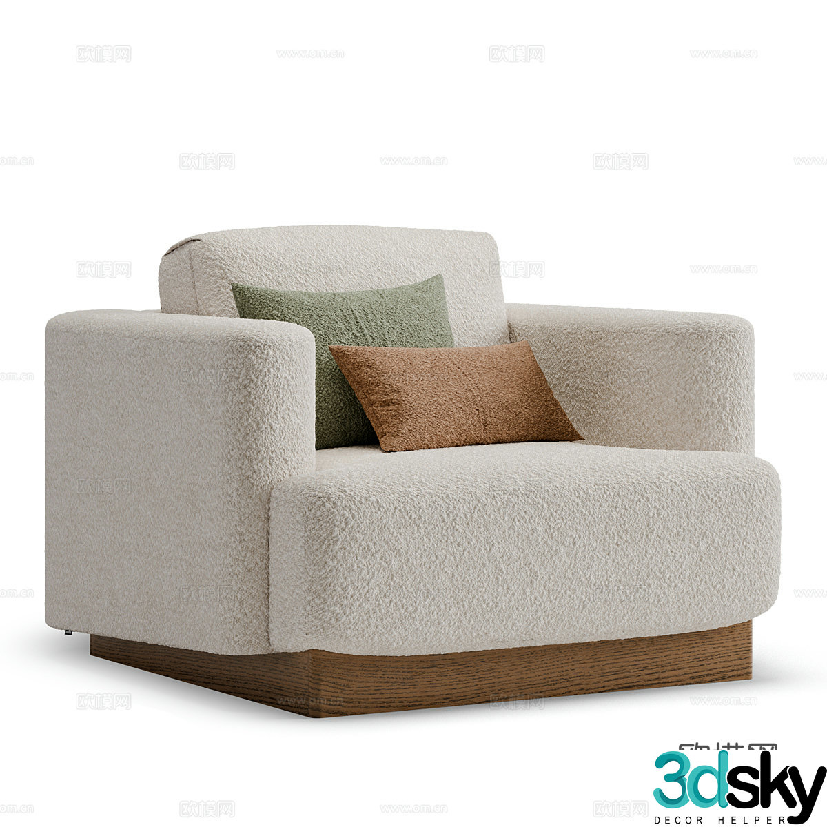 Nordic simple single sofa single sofa simple sofa living room sofa 3d model