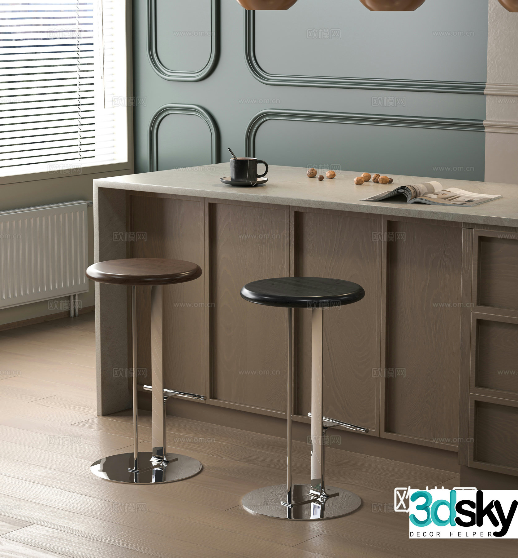 Modern bar chair 3d model