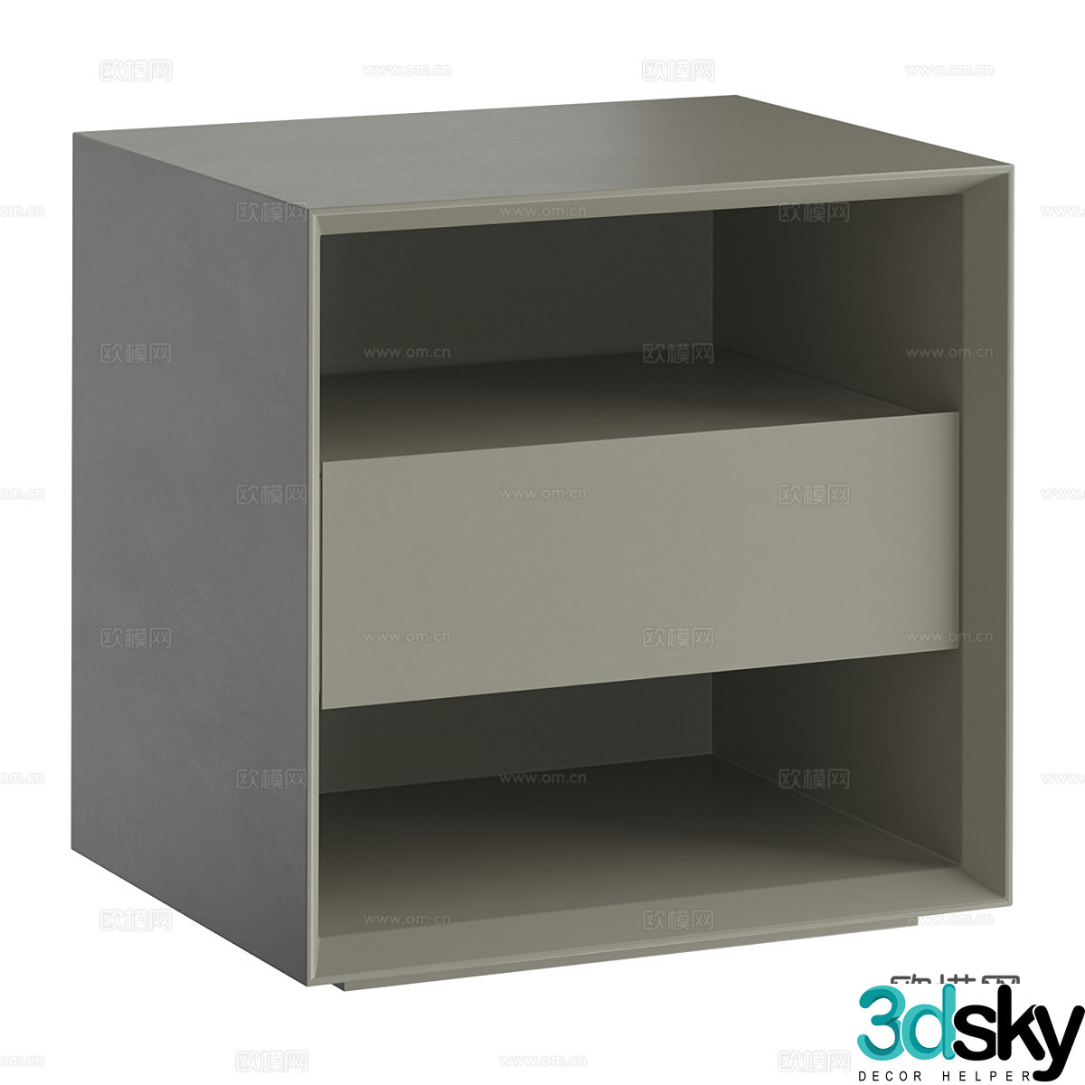 Modern Italian minimalist Hewlet bedside table 3D model