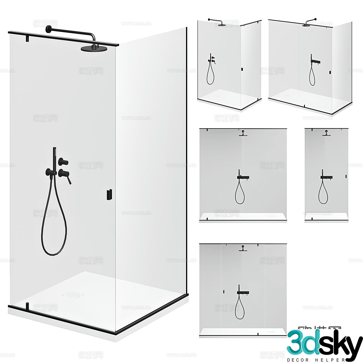 Modern shower room 3d model