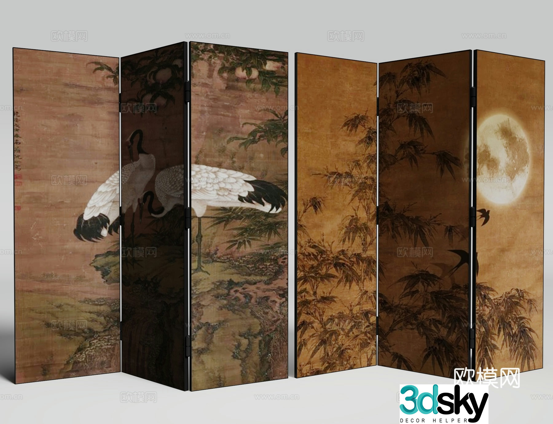 New Chinese screen 3D model