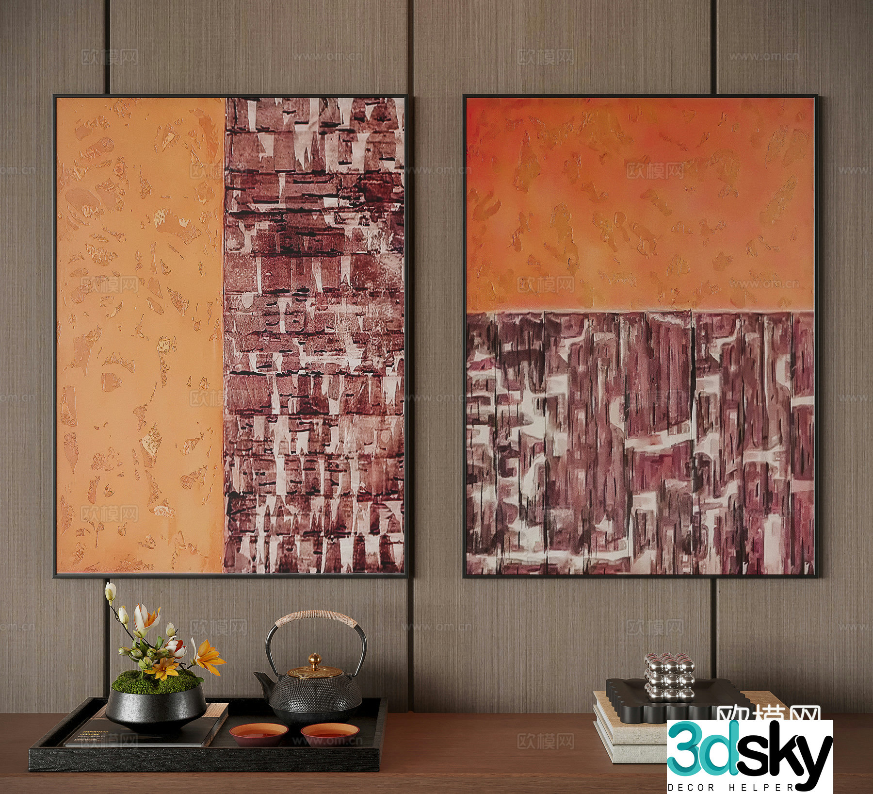 Modern Italian decorative painting 3d model