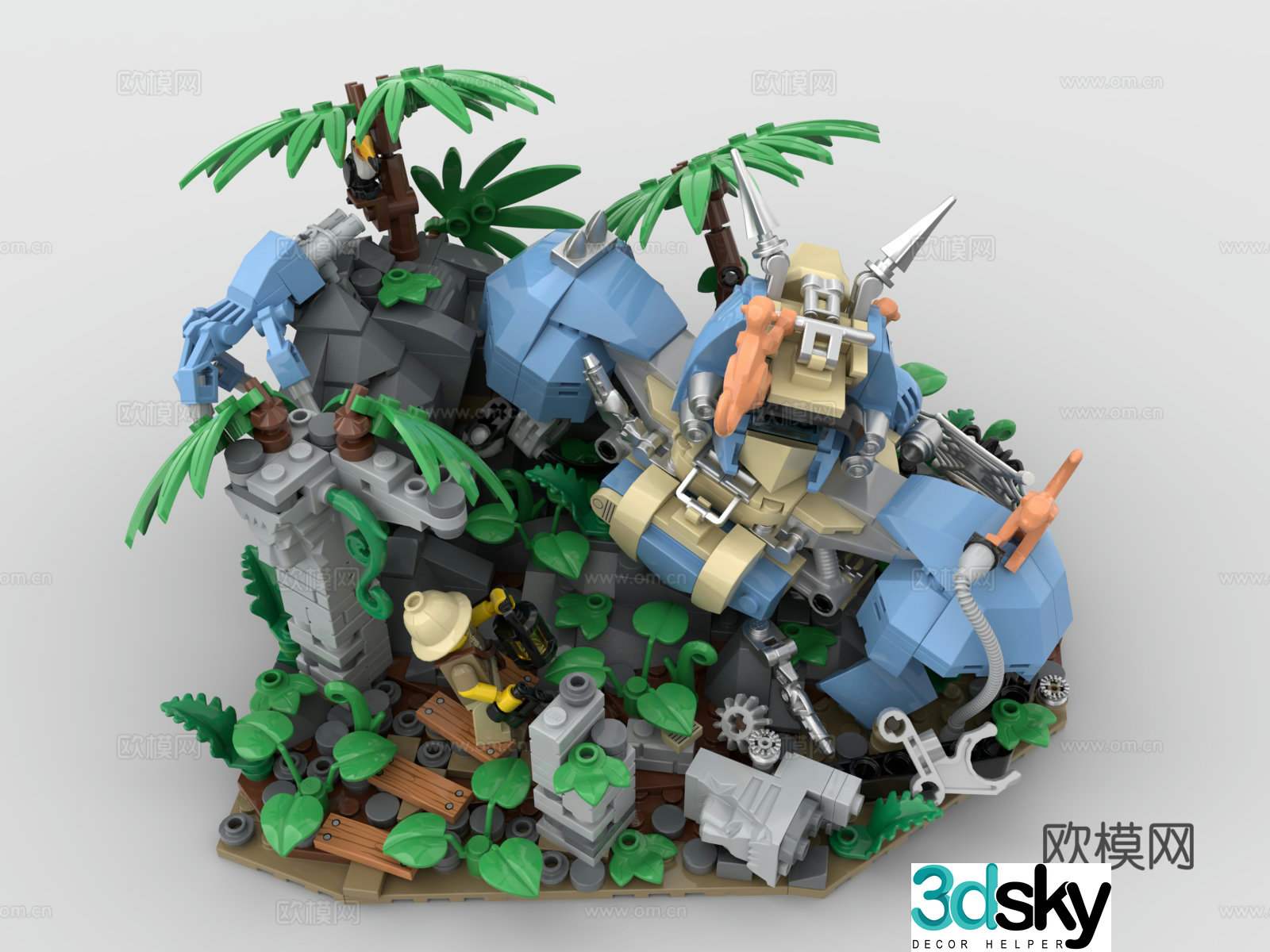 LEGO LEGO Toys Building Blocks Scene Rainforest Robot 3D Model