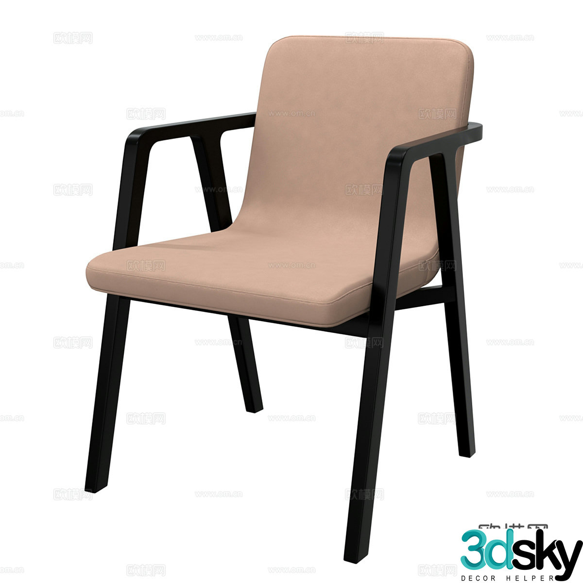 Modern simple single chair chair simple chair casual chair stool 3d model