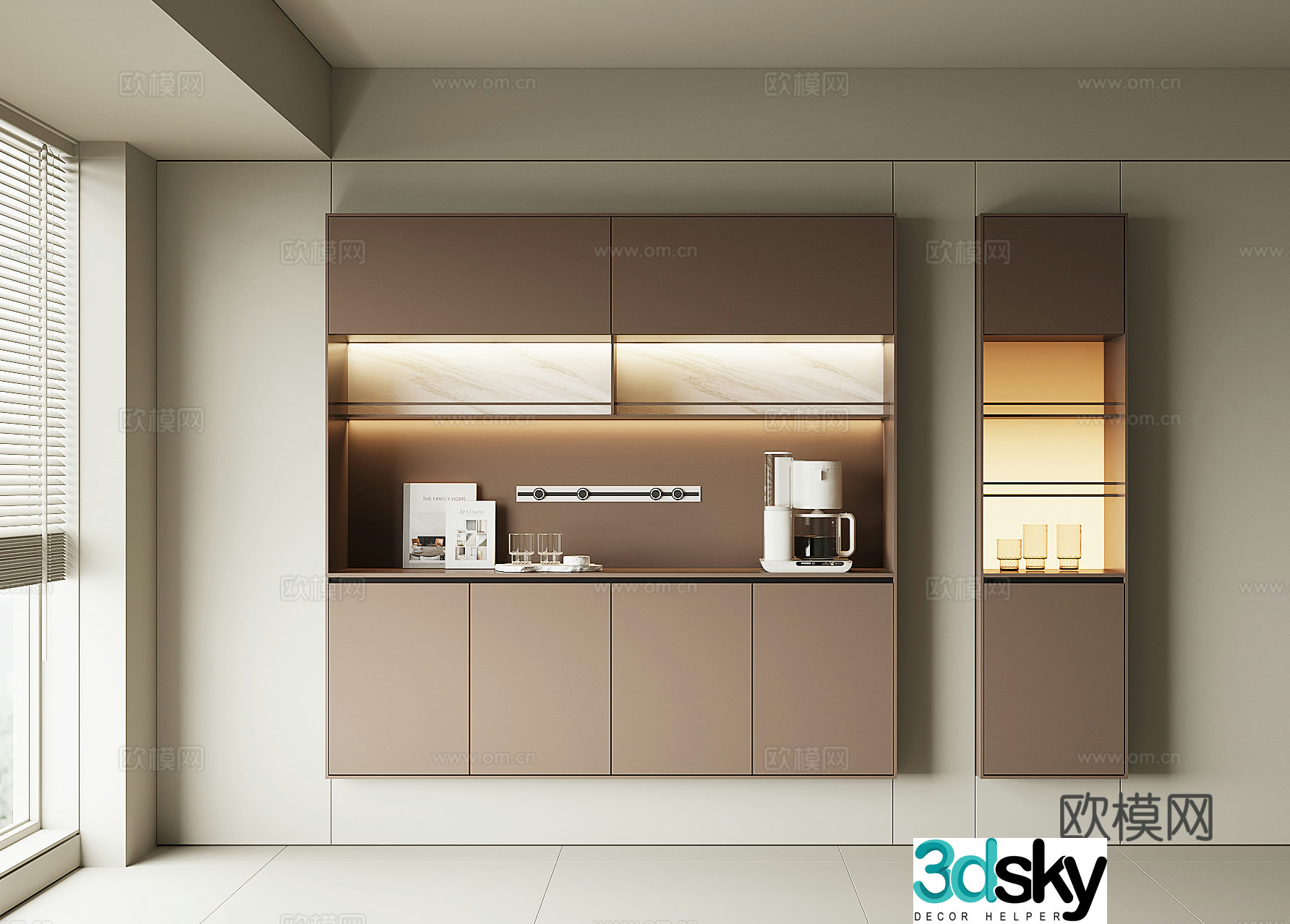 Modern wine cabinet sideboard 3D model