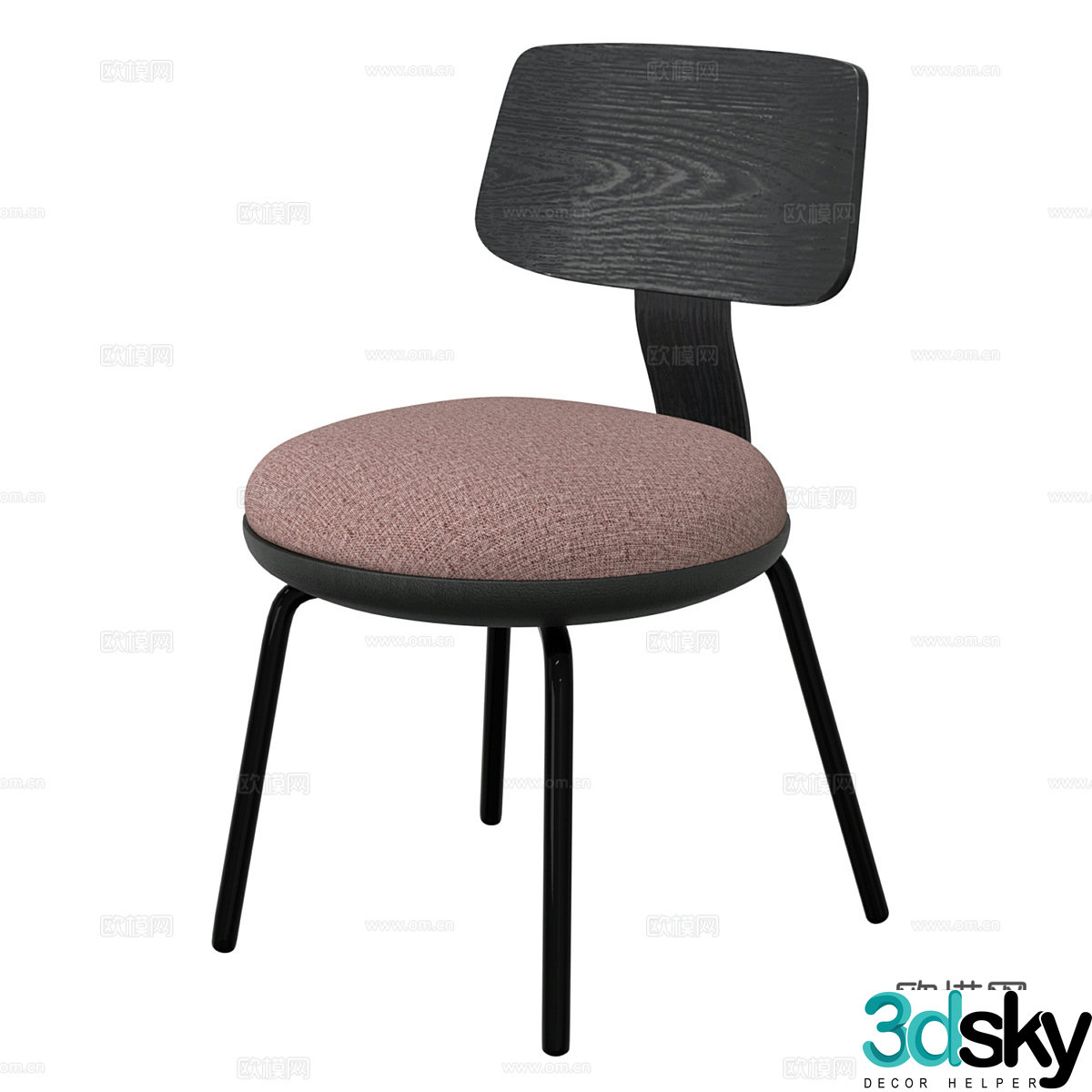 Nordic simple single chair chair simple chair casual chair stool 3d model