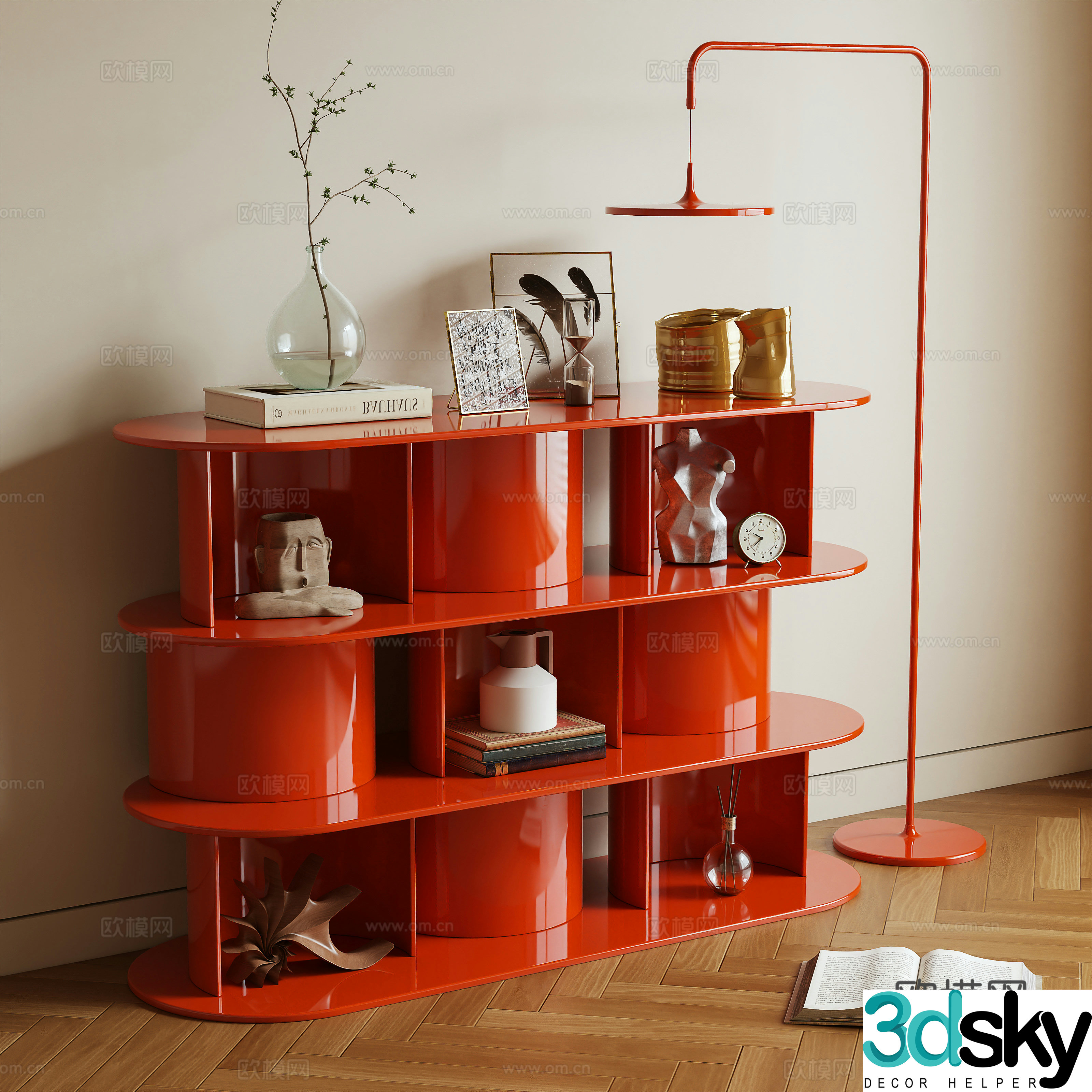 Modern end viewing platform entrance cabinet 3D model