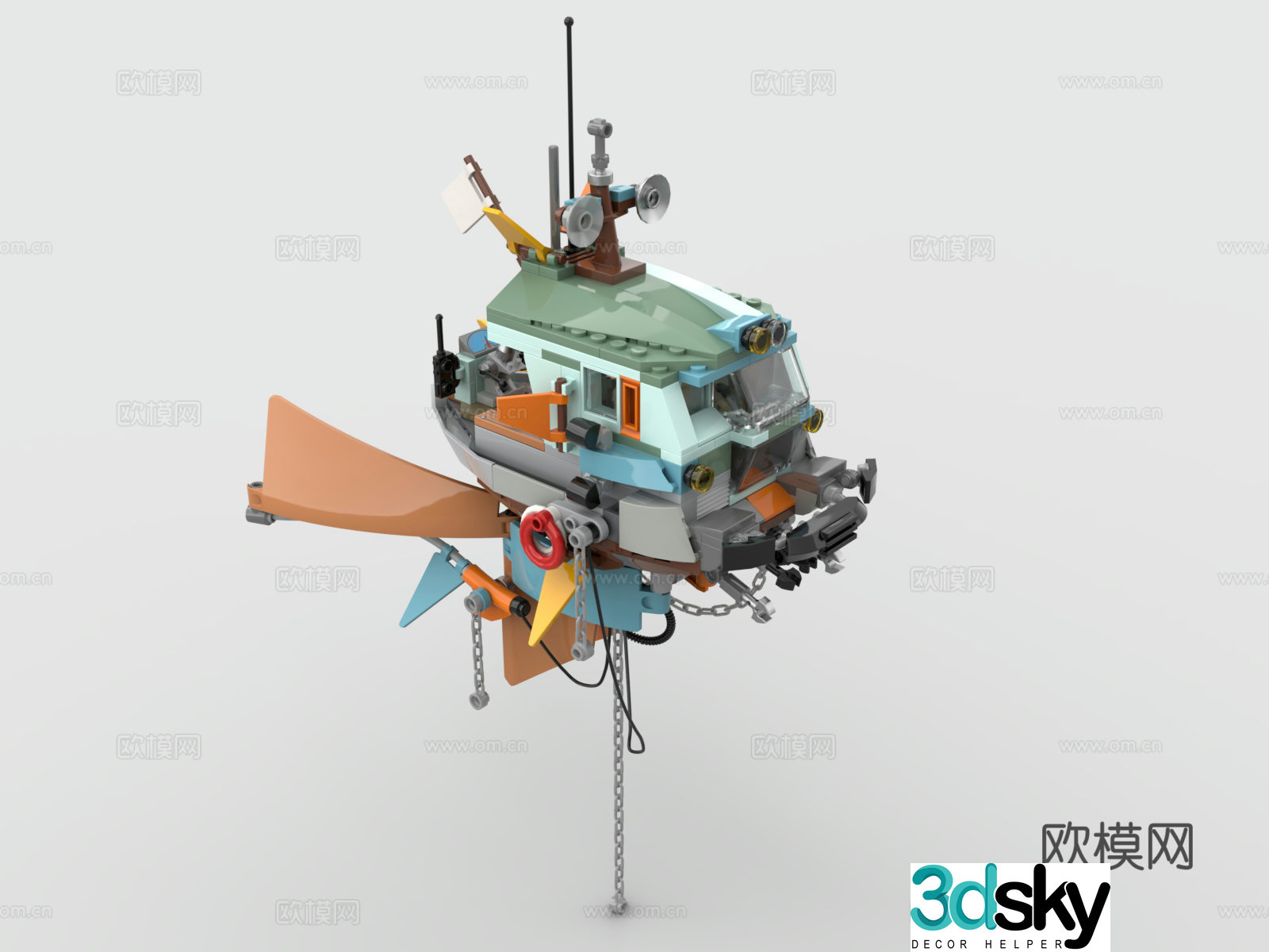 LEGO LEGO Toys Building Blocks Airship Boat Steampunk 3D Model
