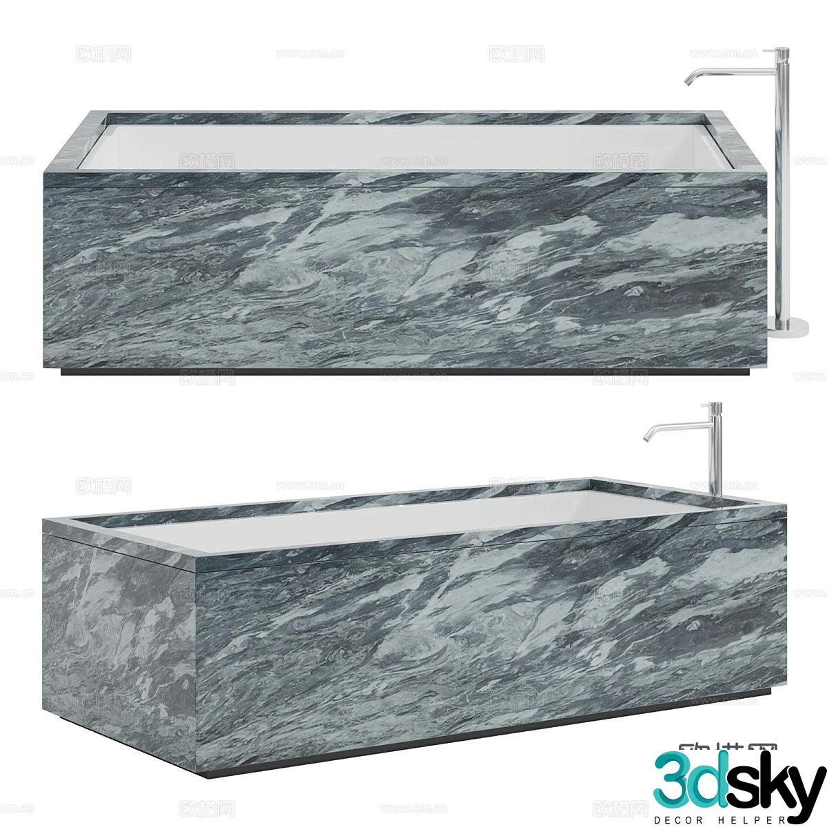 Modern marble bathtub 3d model