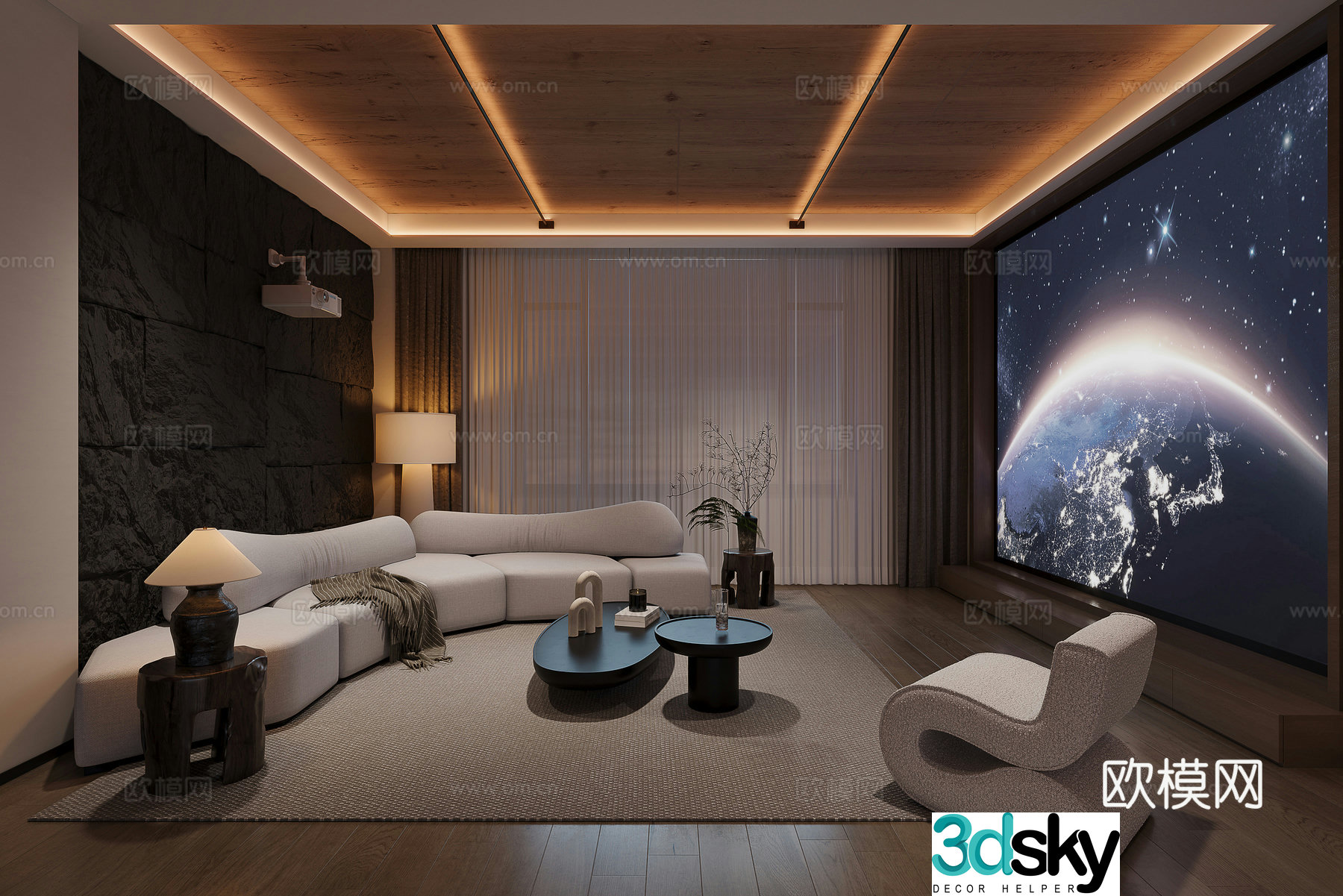 Modern Italian audio and video studio 3d model