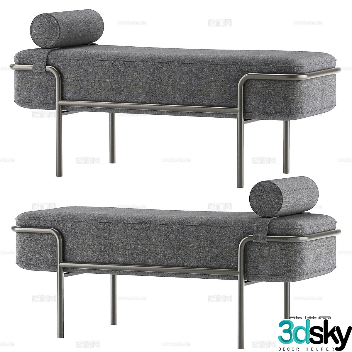 New Chinese Morfeo fabric tail stool 3D model