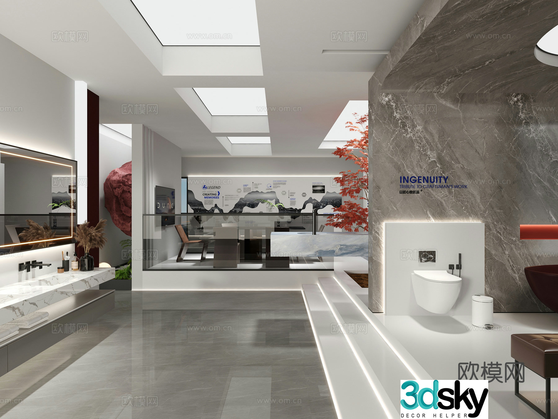 Modern bathroom exhibition hall 3d model
