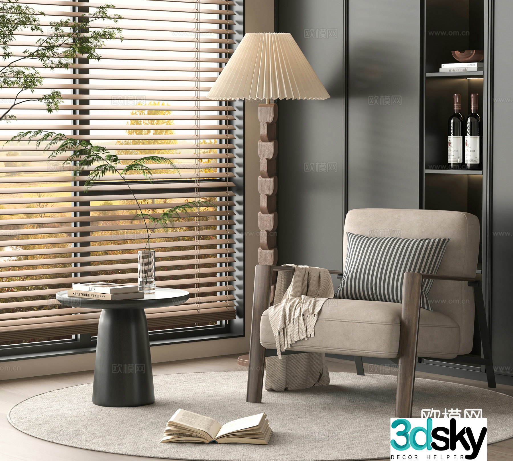Medium style leisure chair 3d model