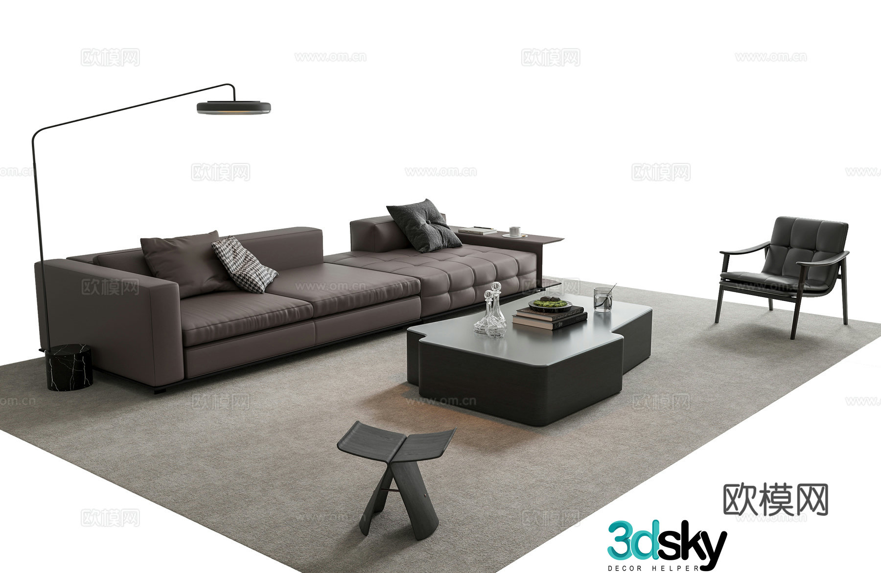 Modern Italian sofa coffee table 3d model