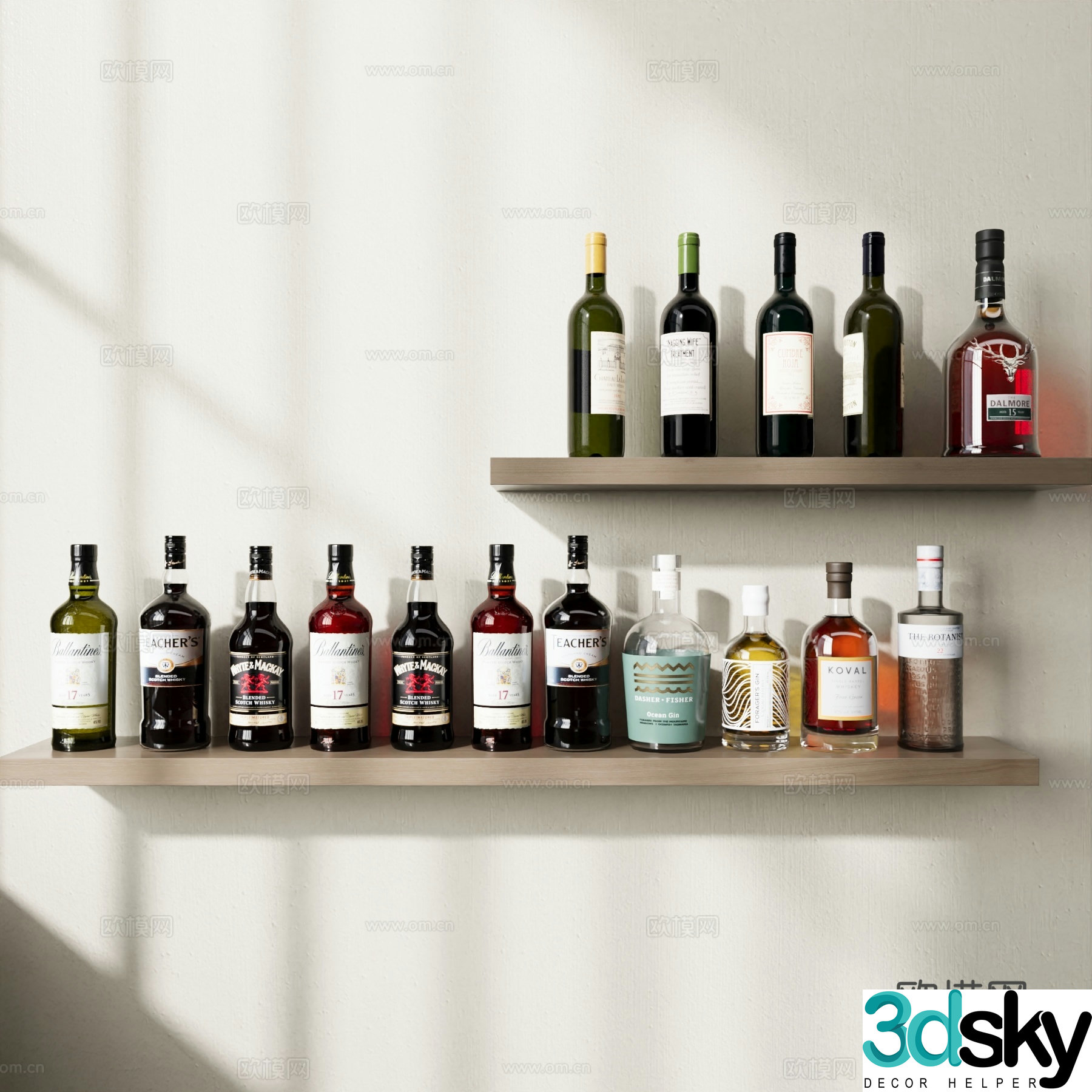 Wine and food wine red wine 3d model