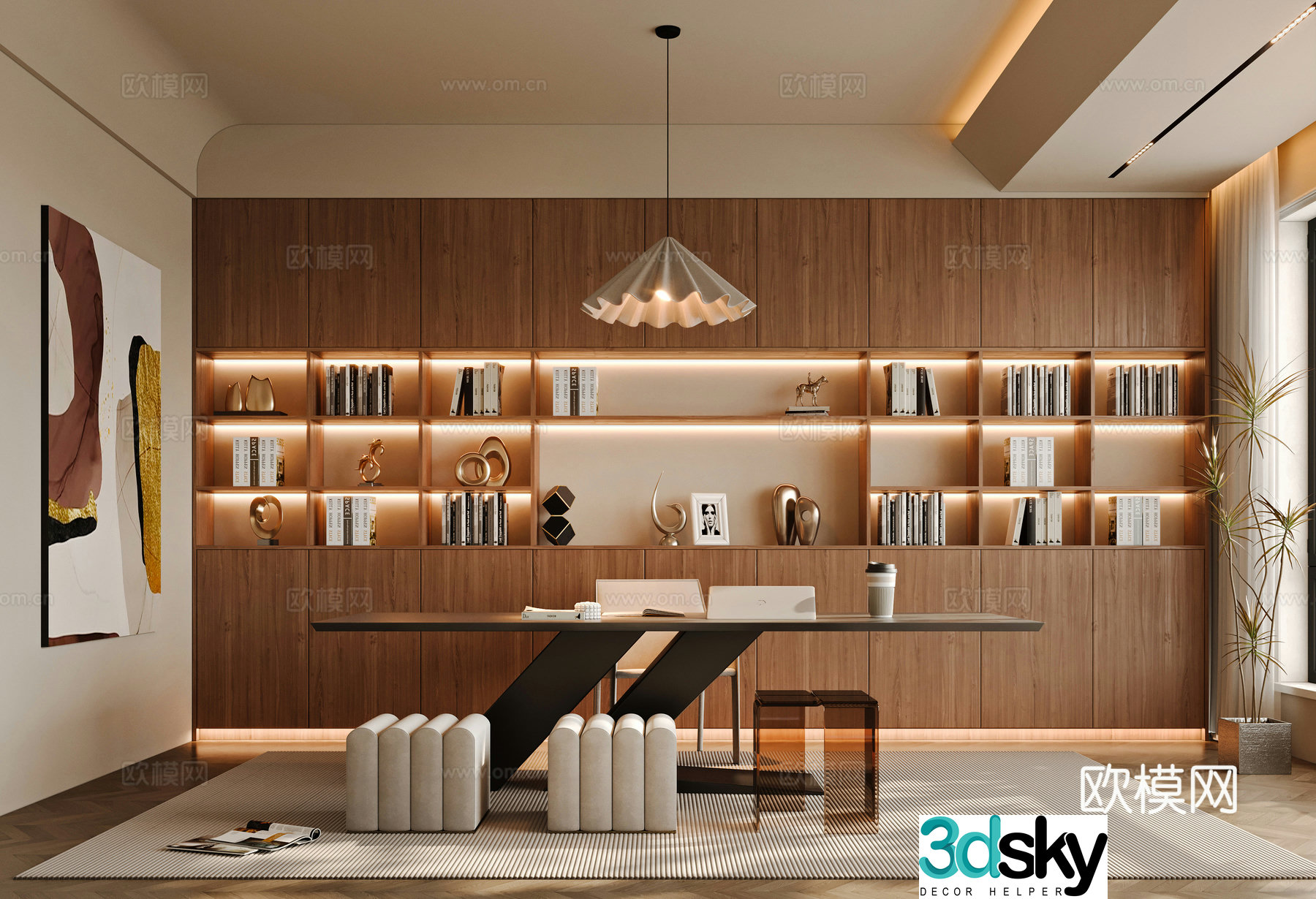 Modern study 3d model