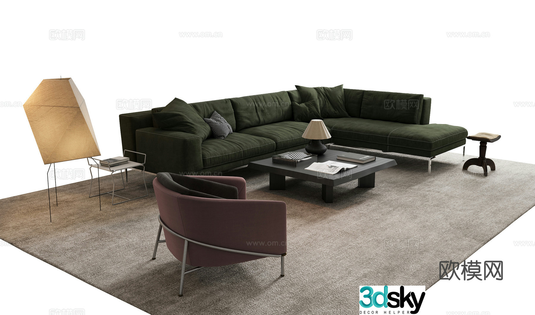 Modern Italian sofa coffee table 3d model