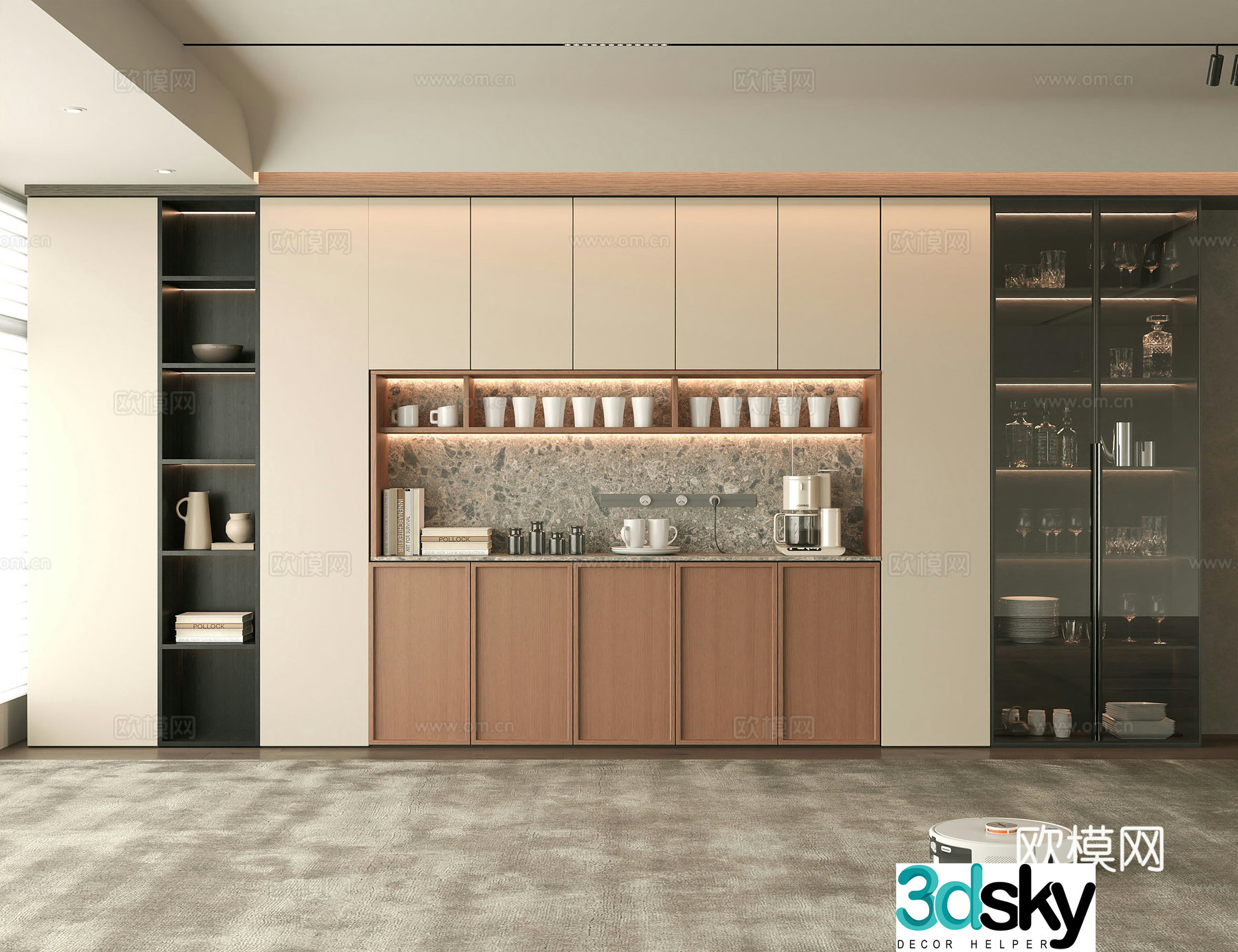 Modern wine cabinet 3d model