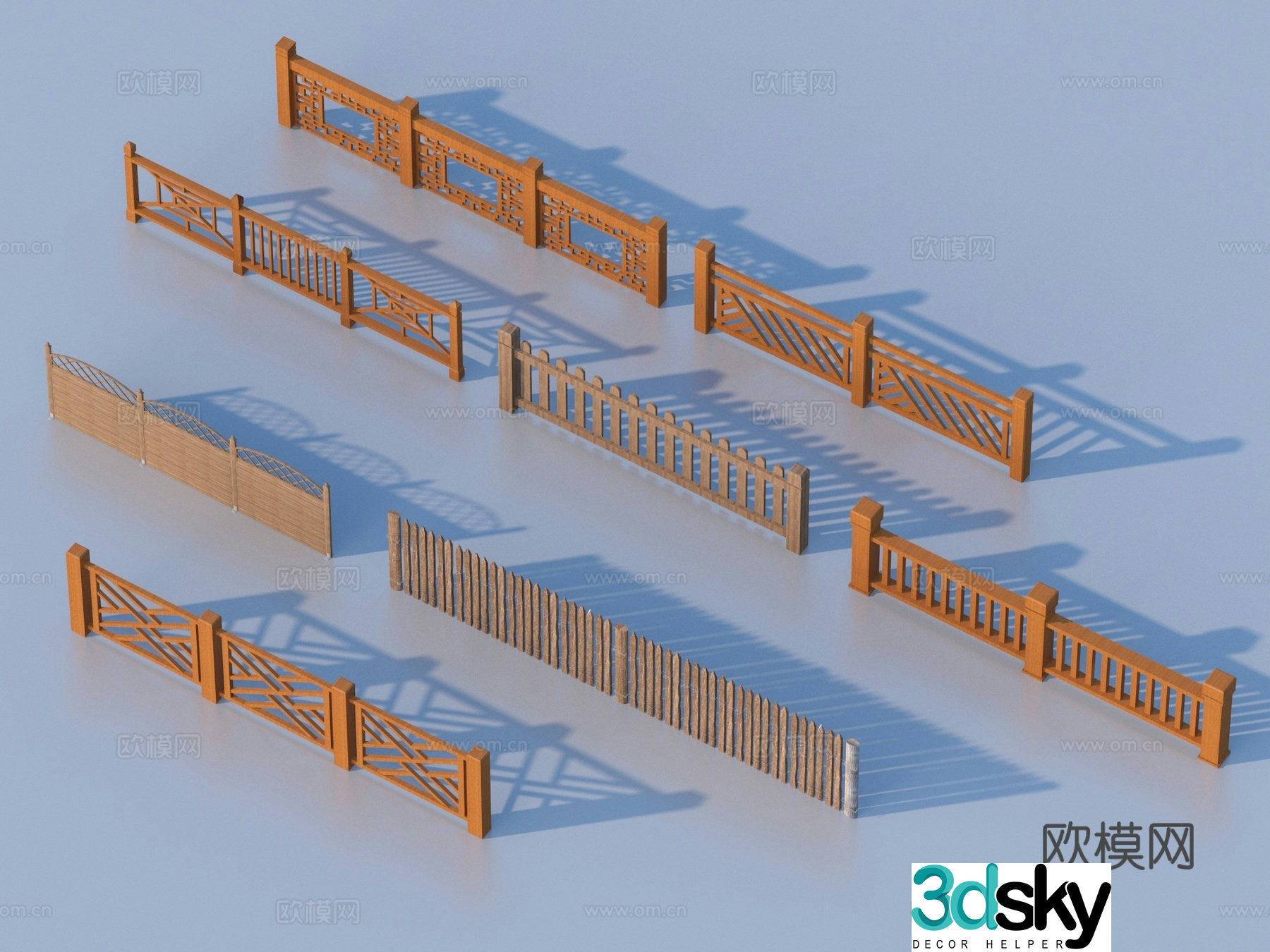 Fence Guardrail Railing 3d Model