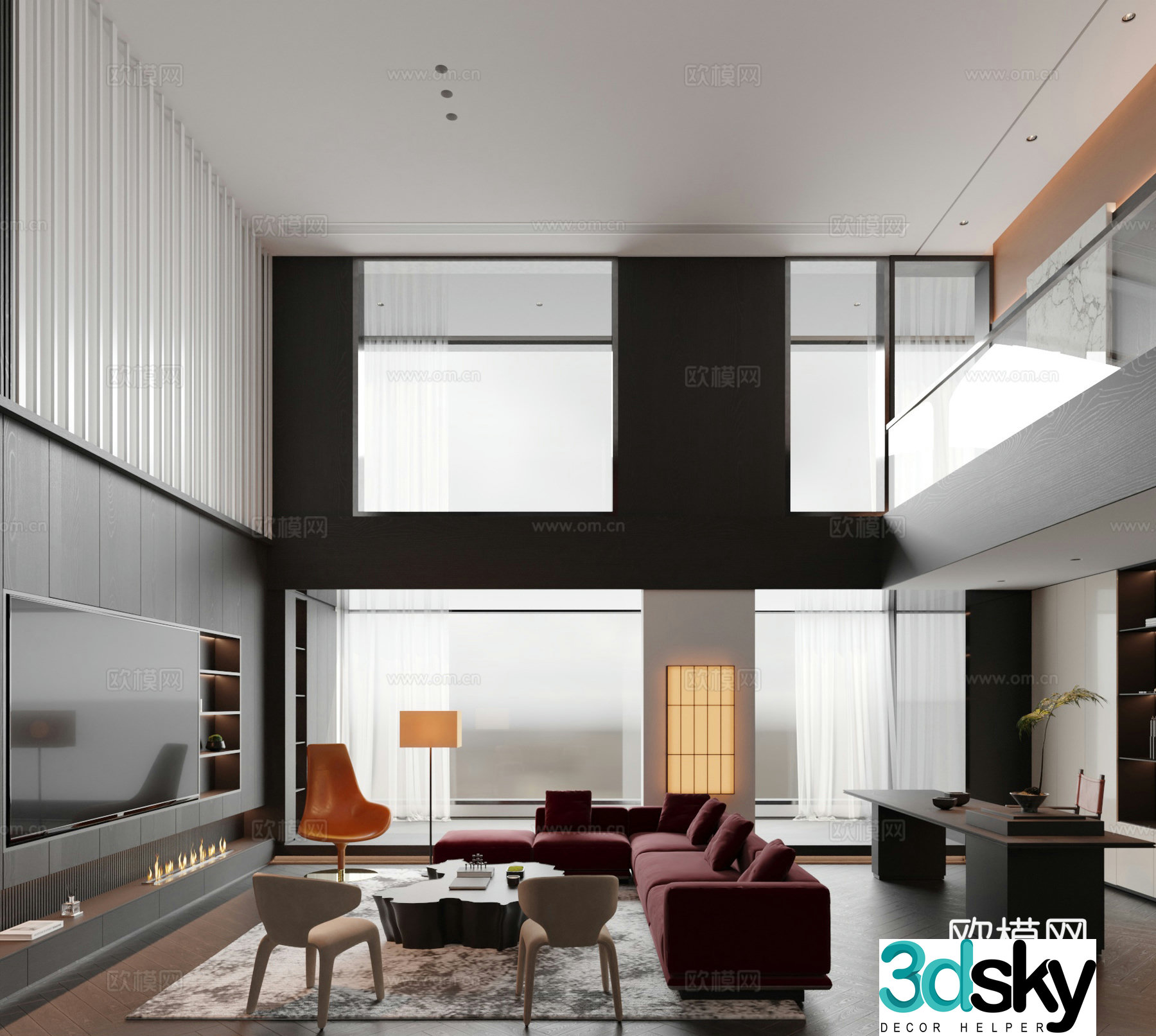 Modern Italian living room 3d model