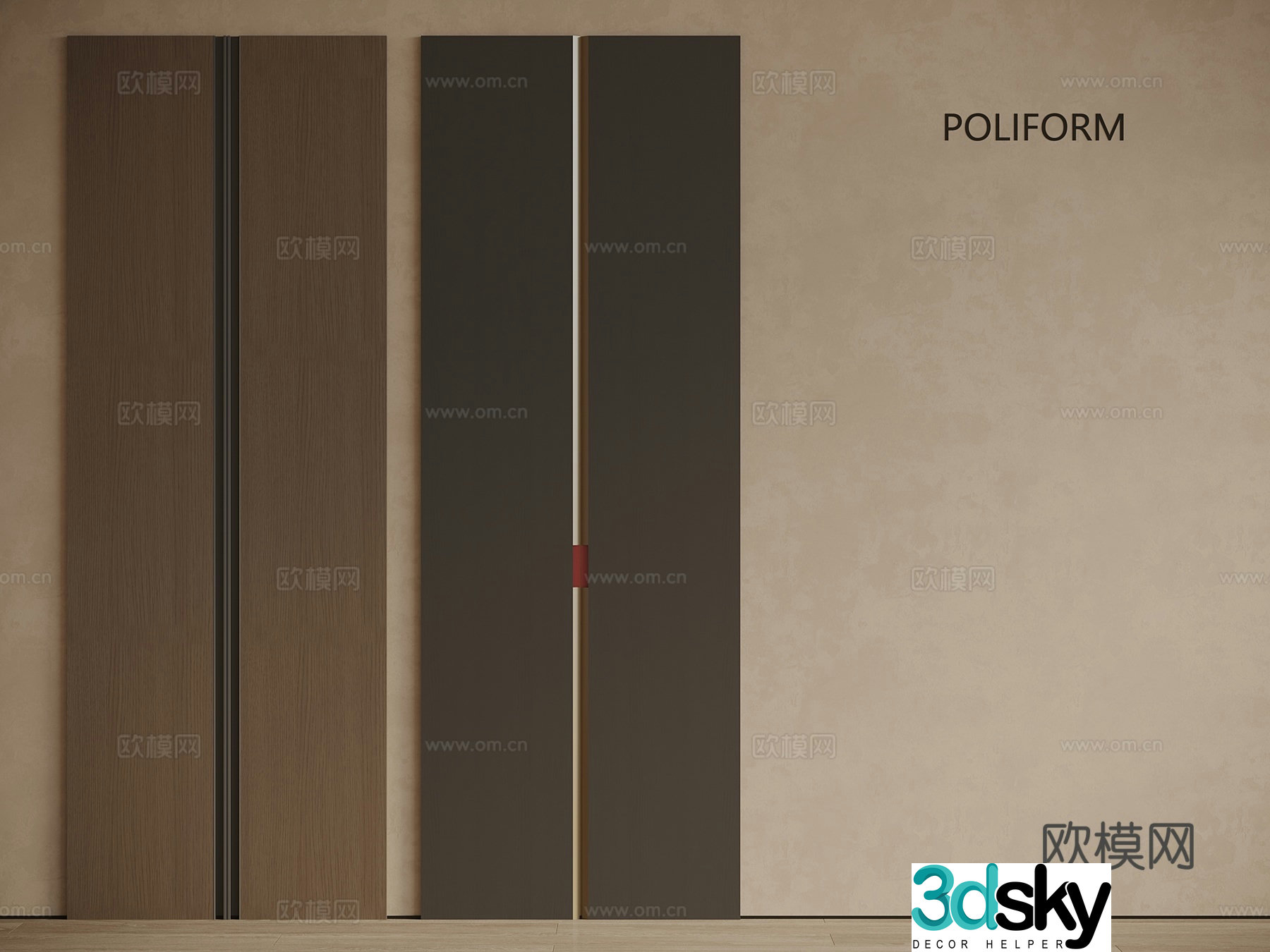 Modern Wasabi Cabinet Door Door Panel Wardrobe Door Cabinet Door Wine Cabinet Door Shoe Cabinet Door 3D Model