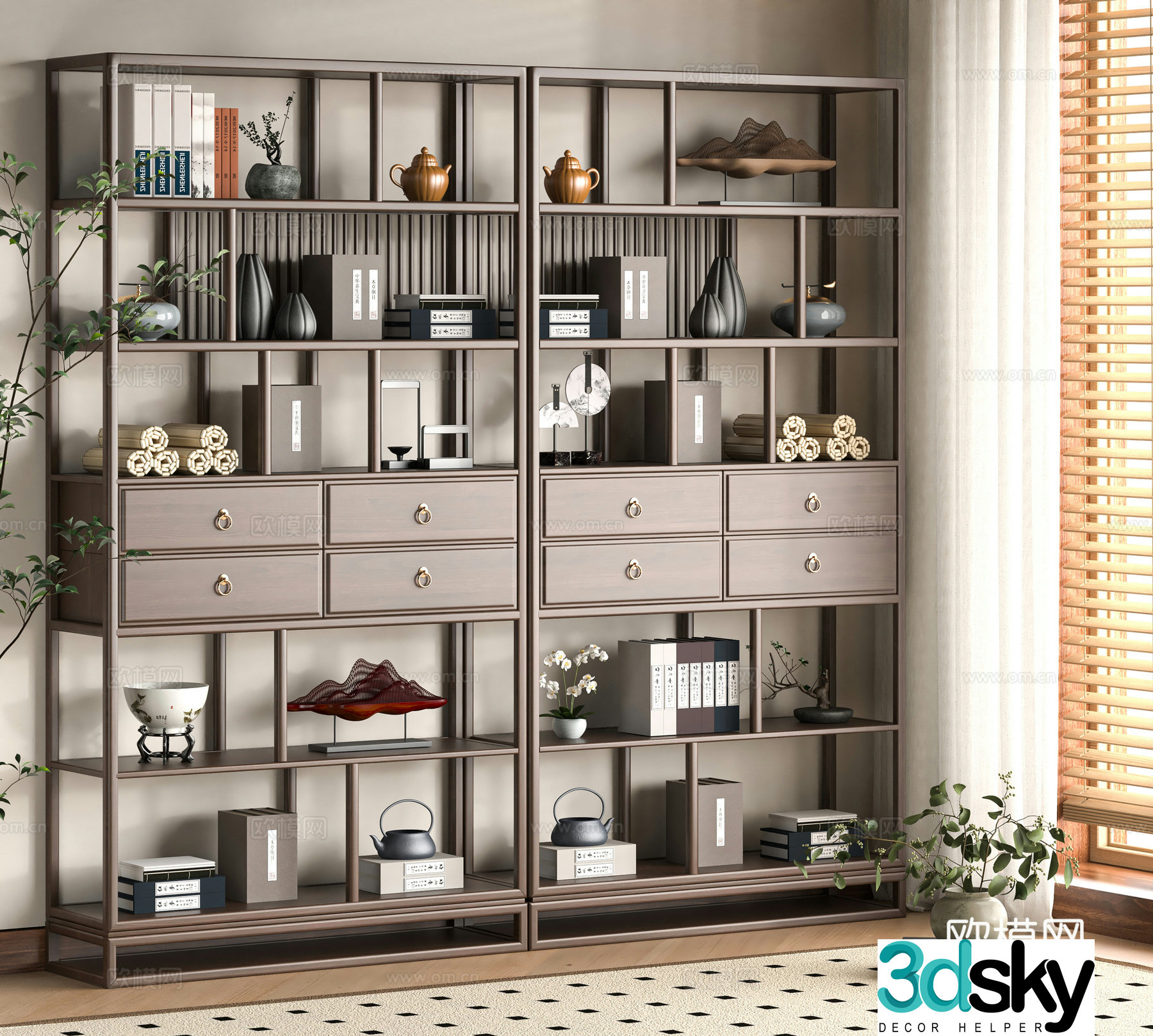 Modern Bo Gu Shelf 3D Model