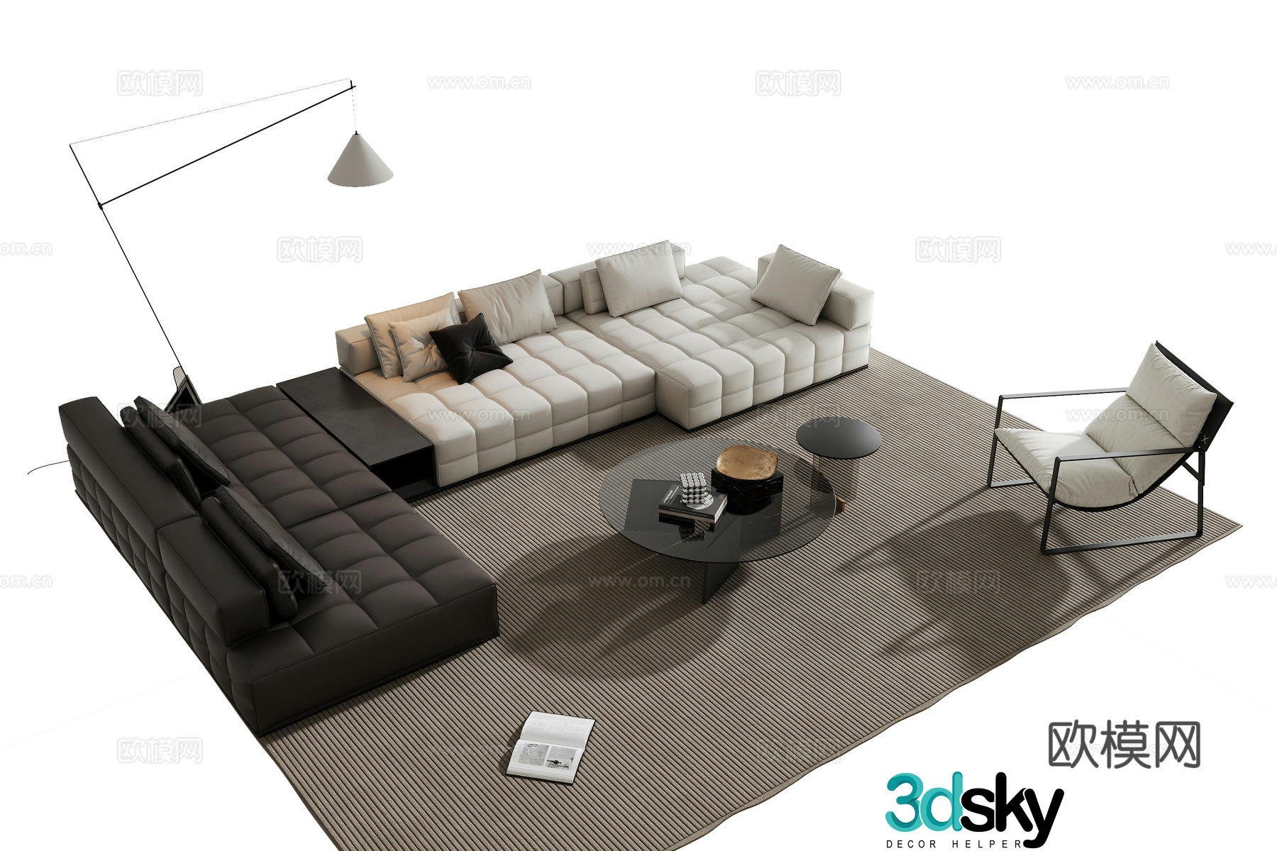 Modern Italian sofa coffee table 3d model