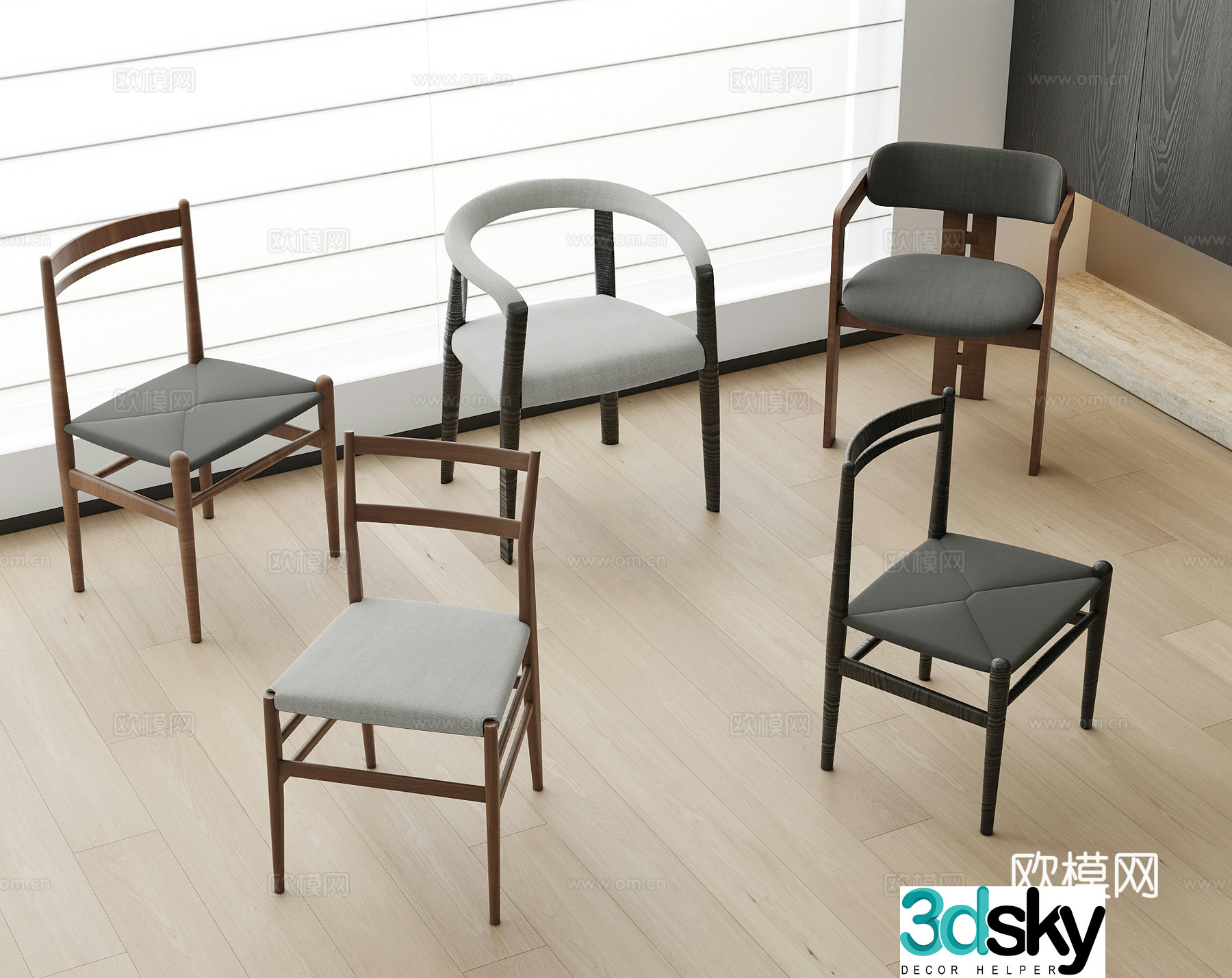 Modern Italian single chair casual chair 3d model