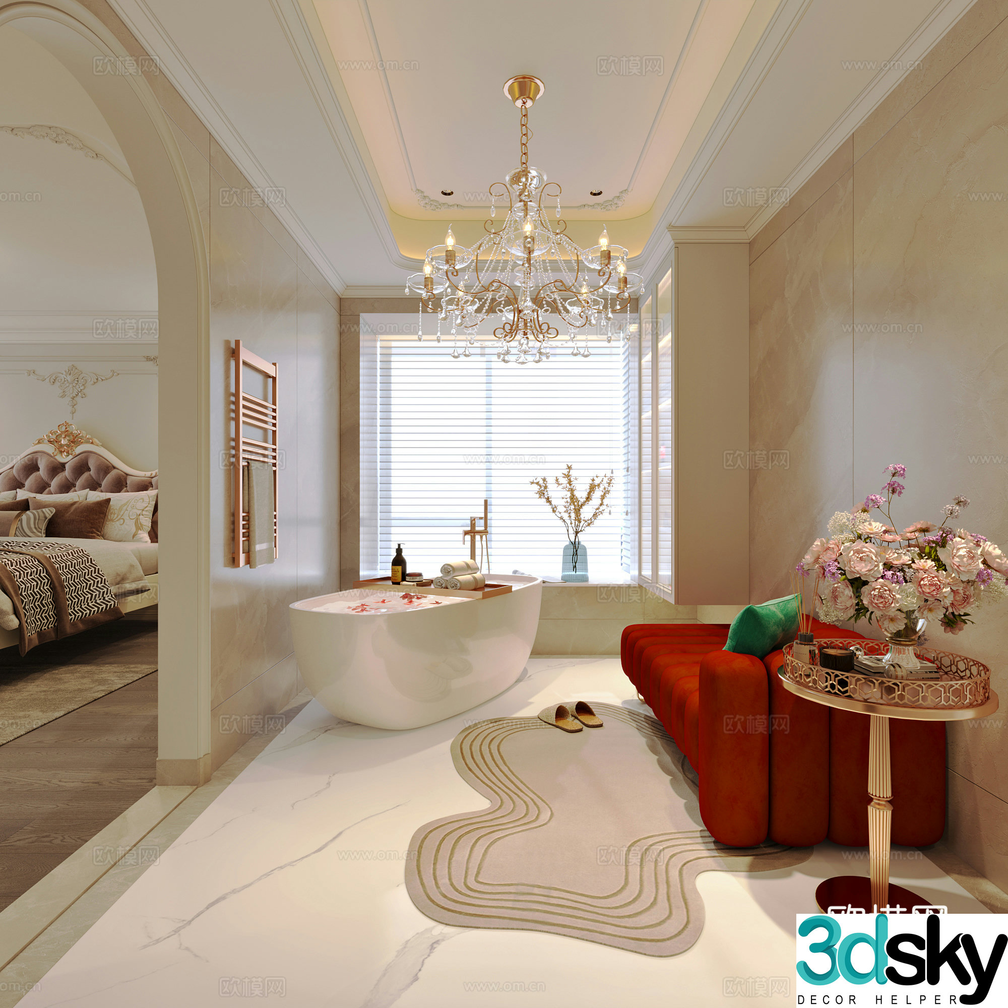 French bathroom 3d model