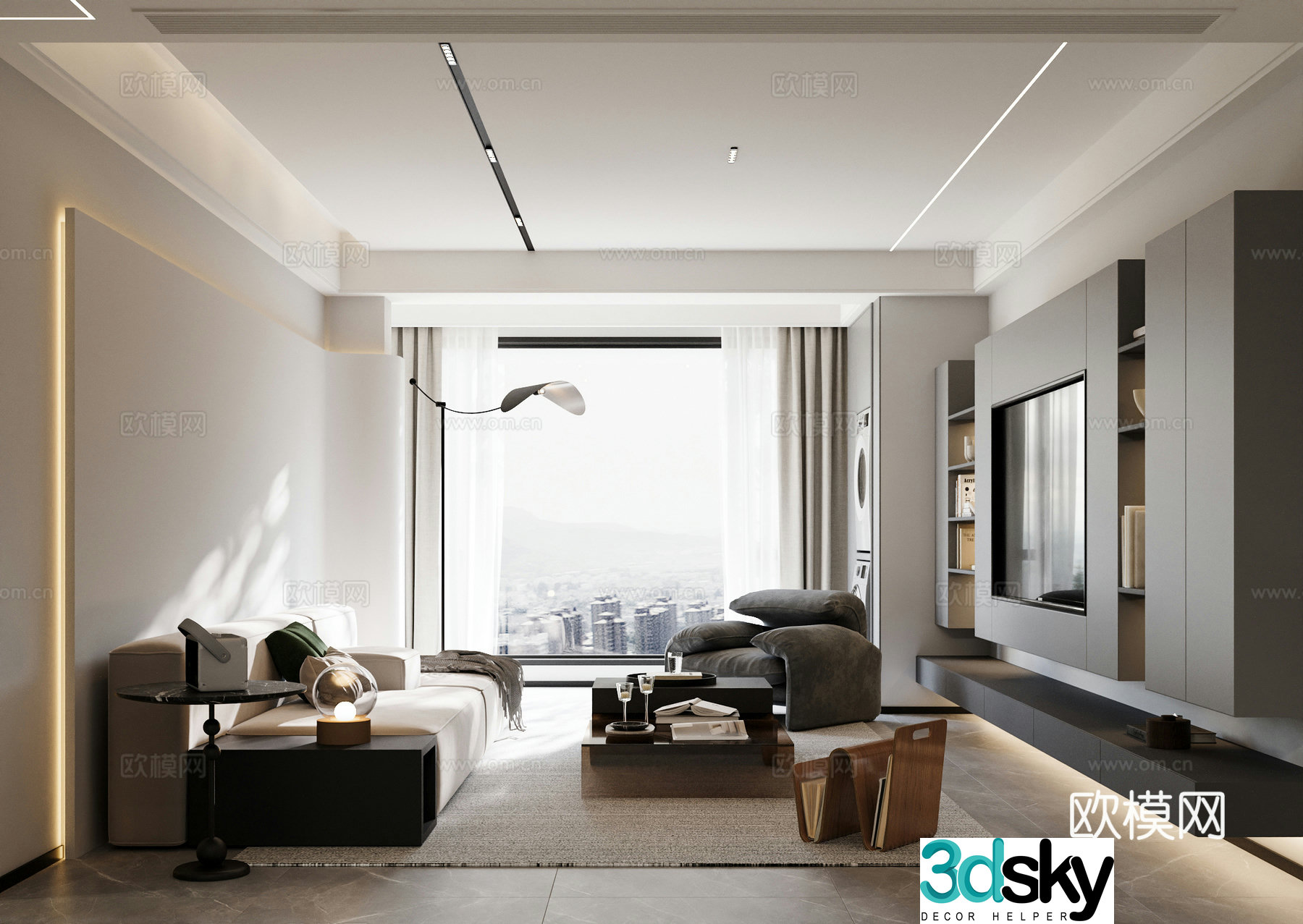 Modern Italian living room 3d model
