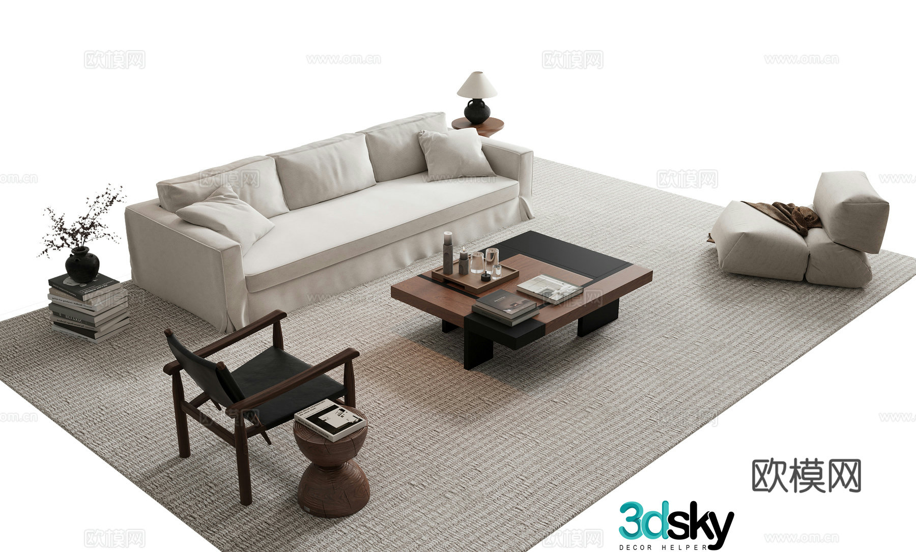 Modern Italian sofa coffee table 3d model