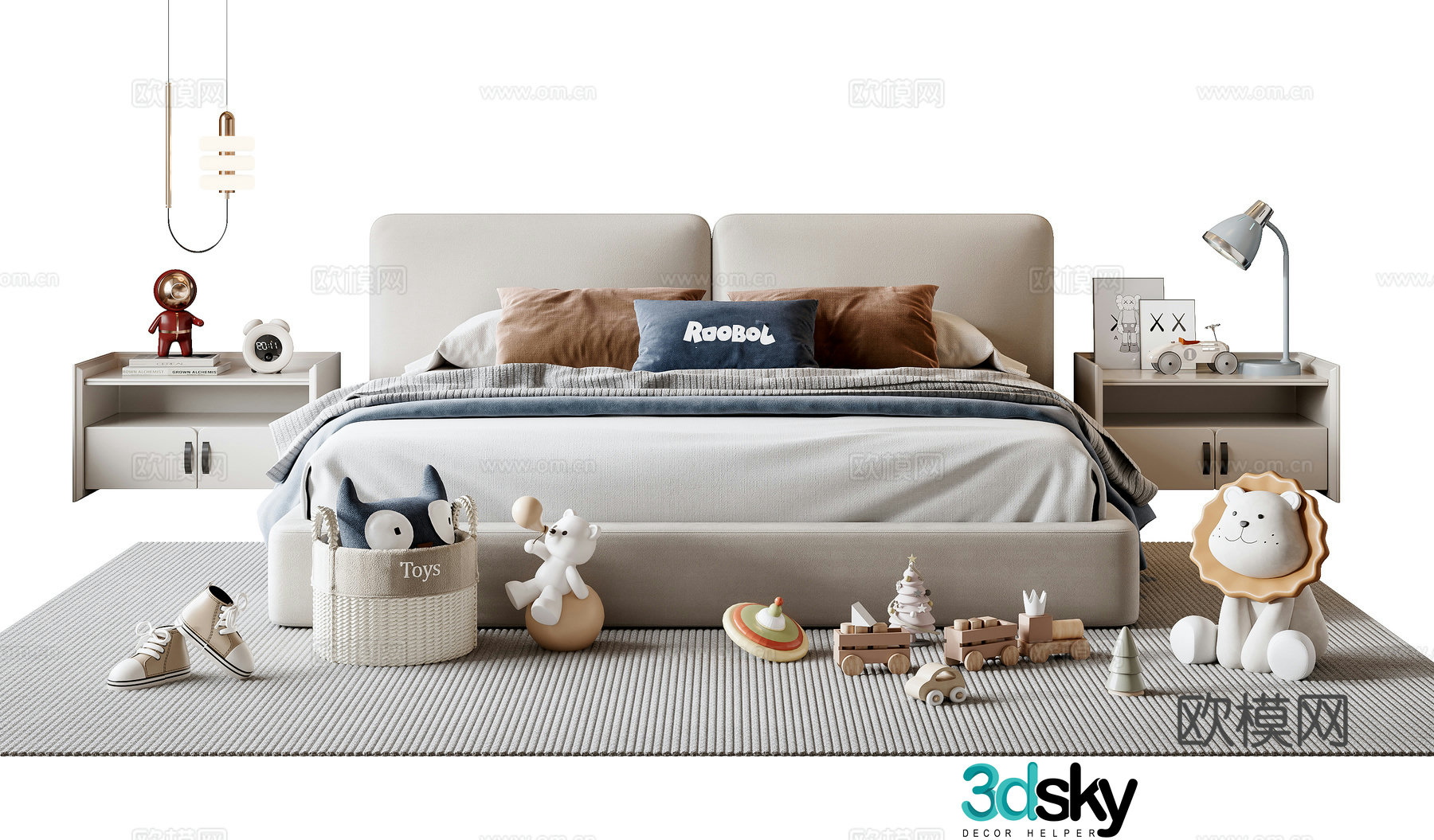 Modern children’s bed 3d model