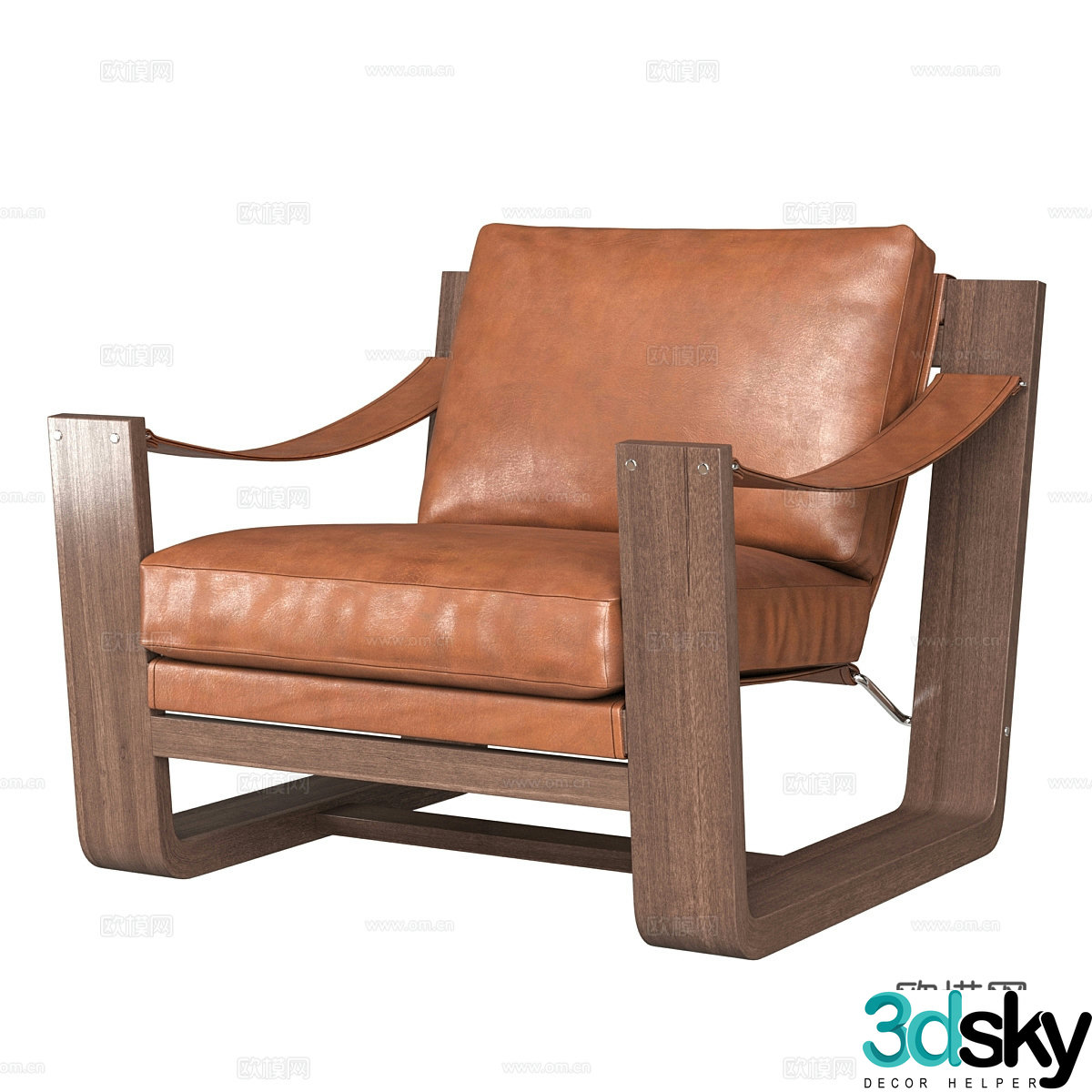 Modern Italian Cesar leather chair 3d model