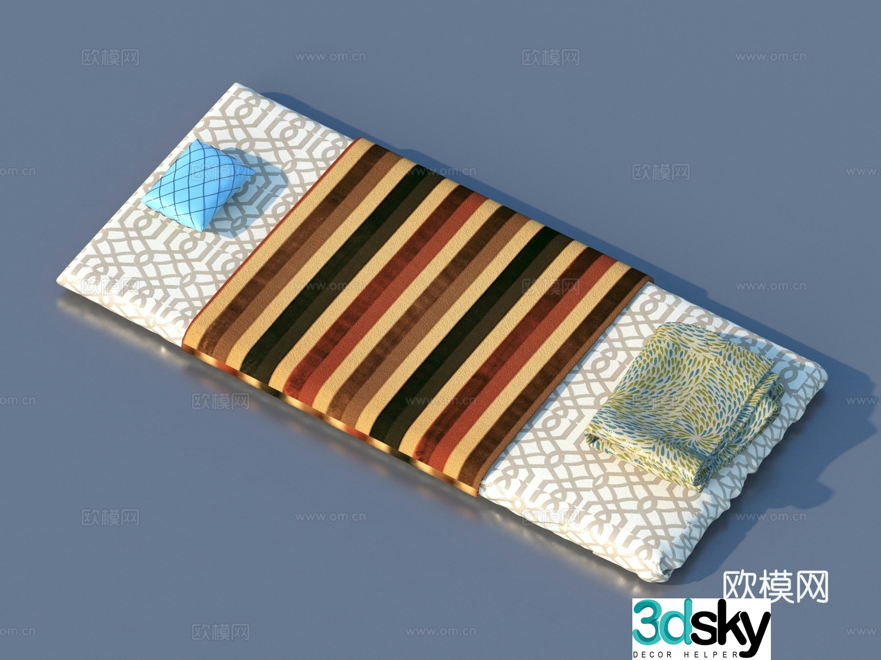 Mattress Pillow Quilt Bedding 3d Model