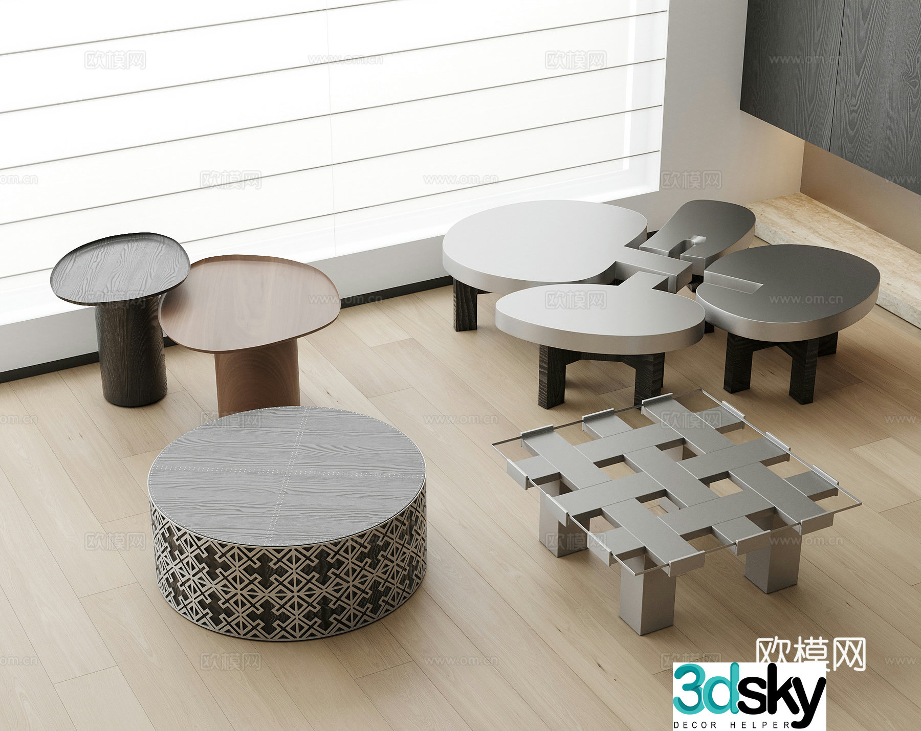 Modern Italian coffee table side table 3D model