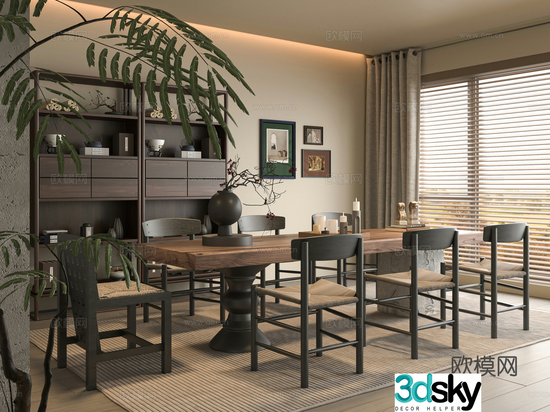 Middle-aged tea room 3D model