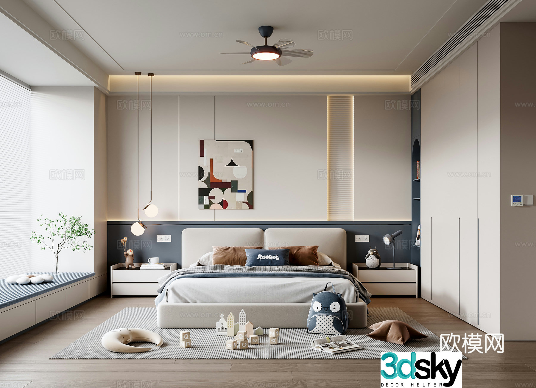 Modern children’s room 3d model